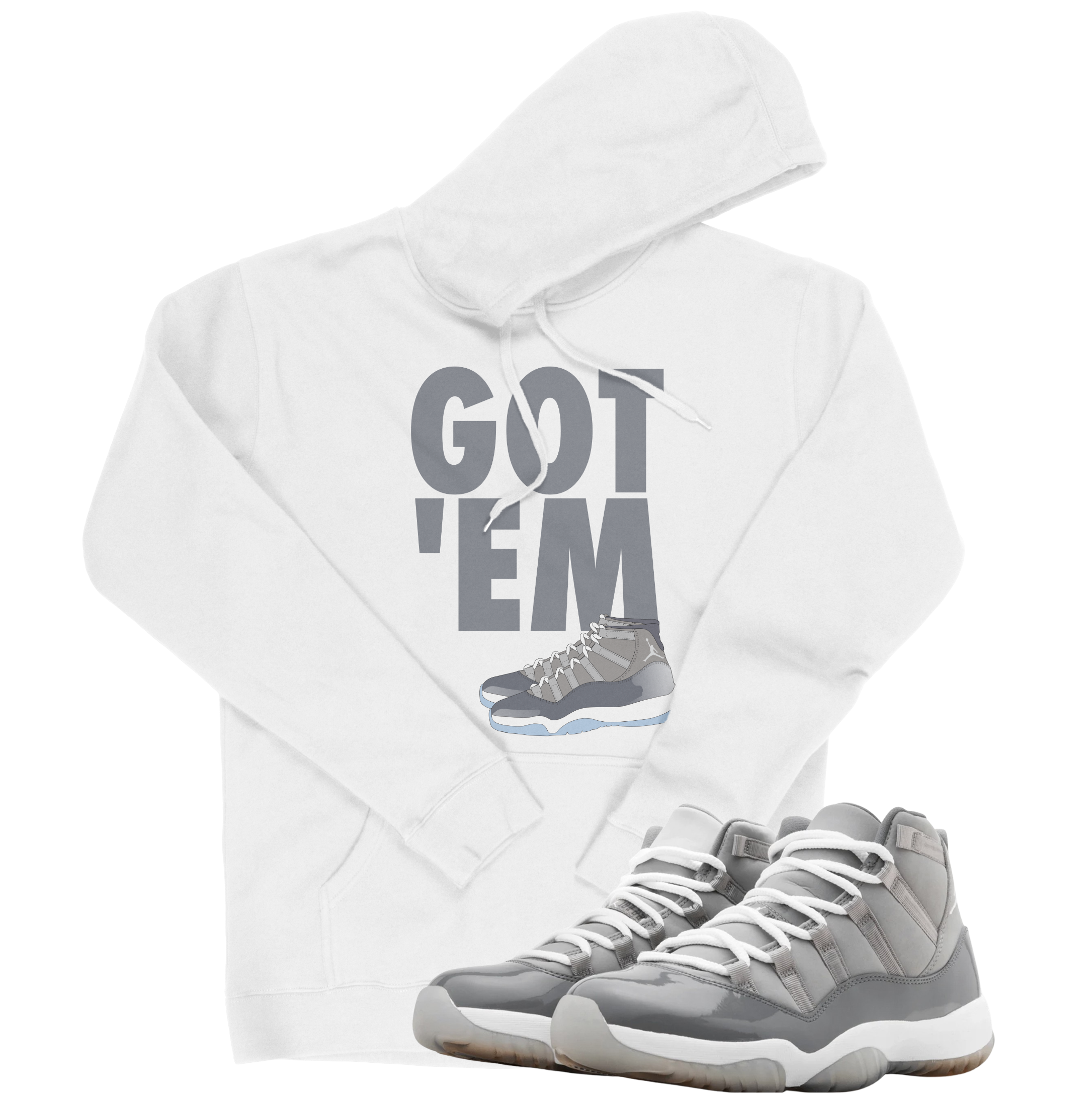 Air Jordan 11 Cool Grey I Got Em Hoodie | Air Jordan 11 Cool Grey | Sneaker Match | Jordan Matching Outfits