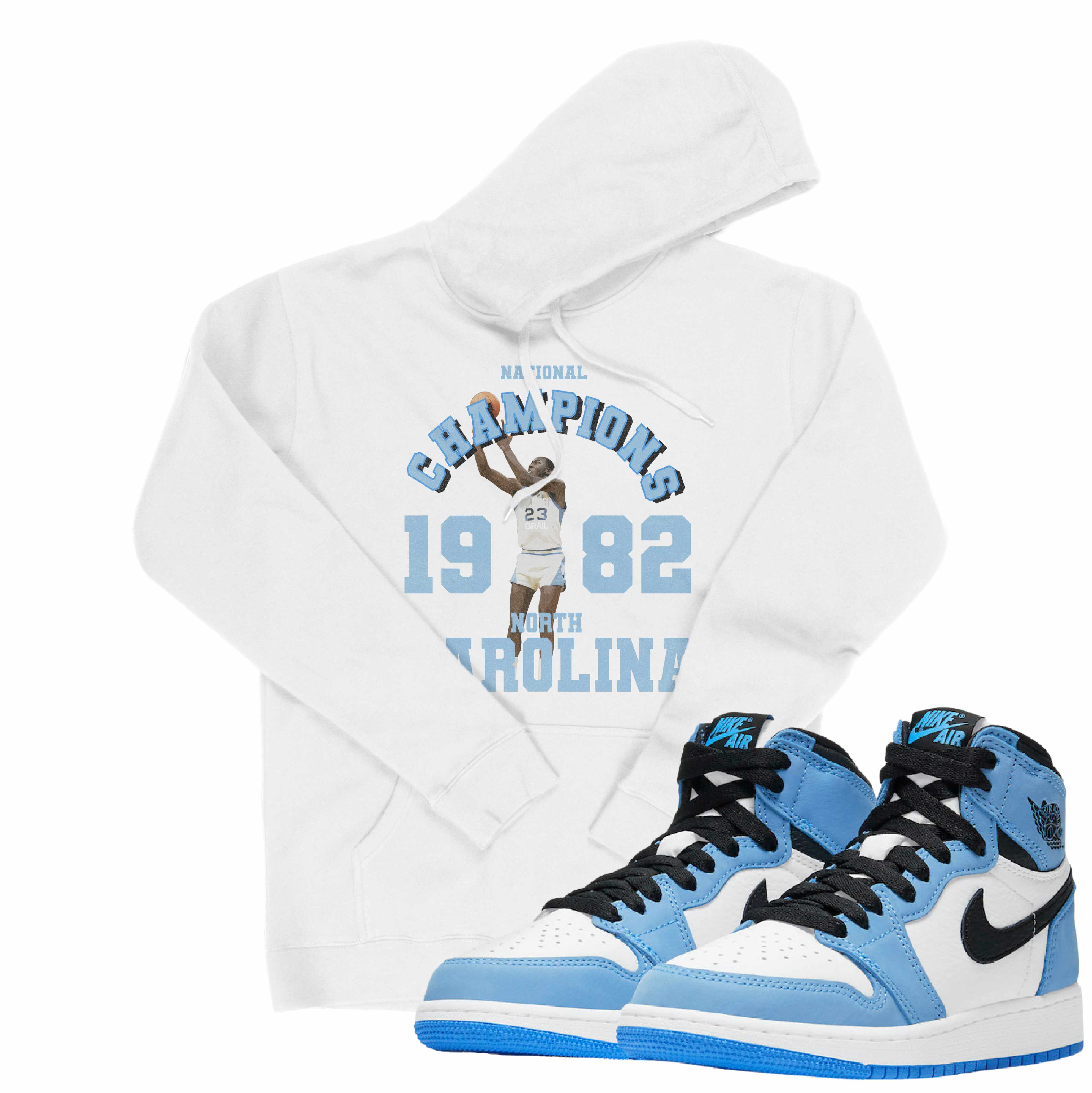 Air Jordan 1 University Blue I 82 Champs Hoodie | Air Jordan 1 | Sneaker Match | Jordan Matching Outfits