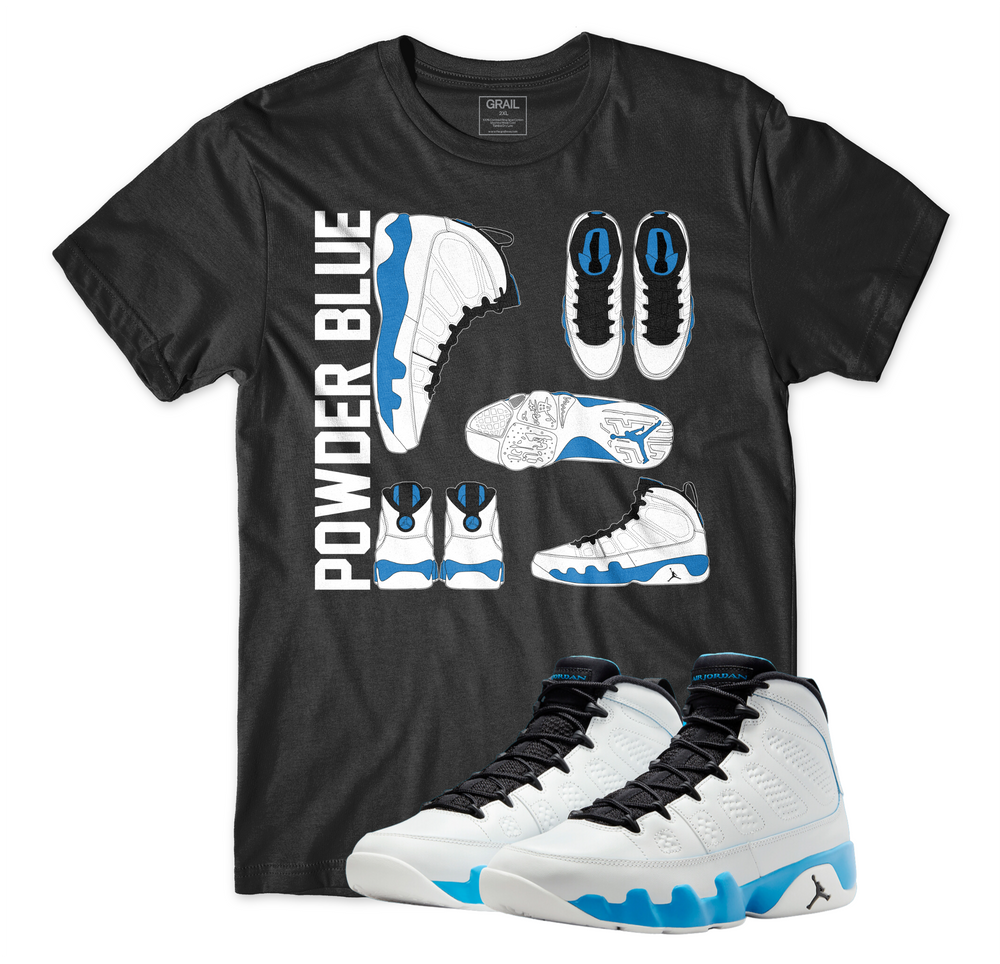 Air Jordan 9 OG Powder Blue I Blueprint T-Shirt