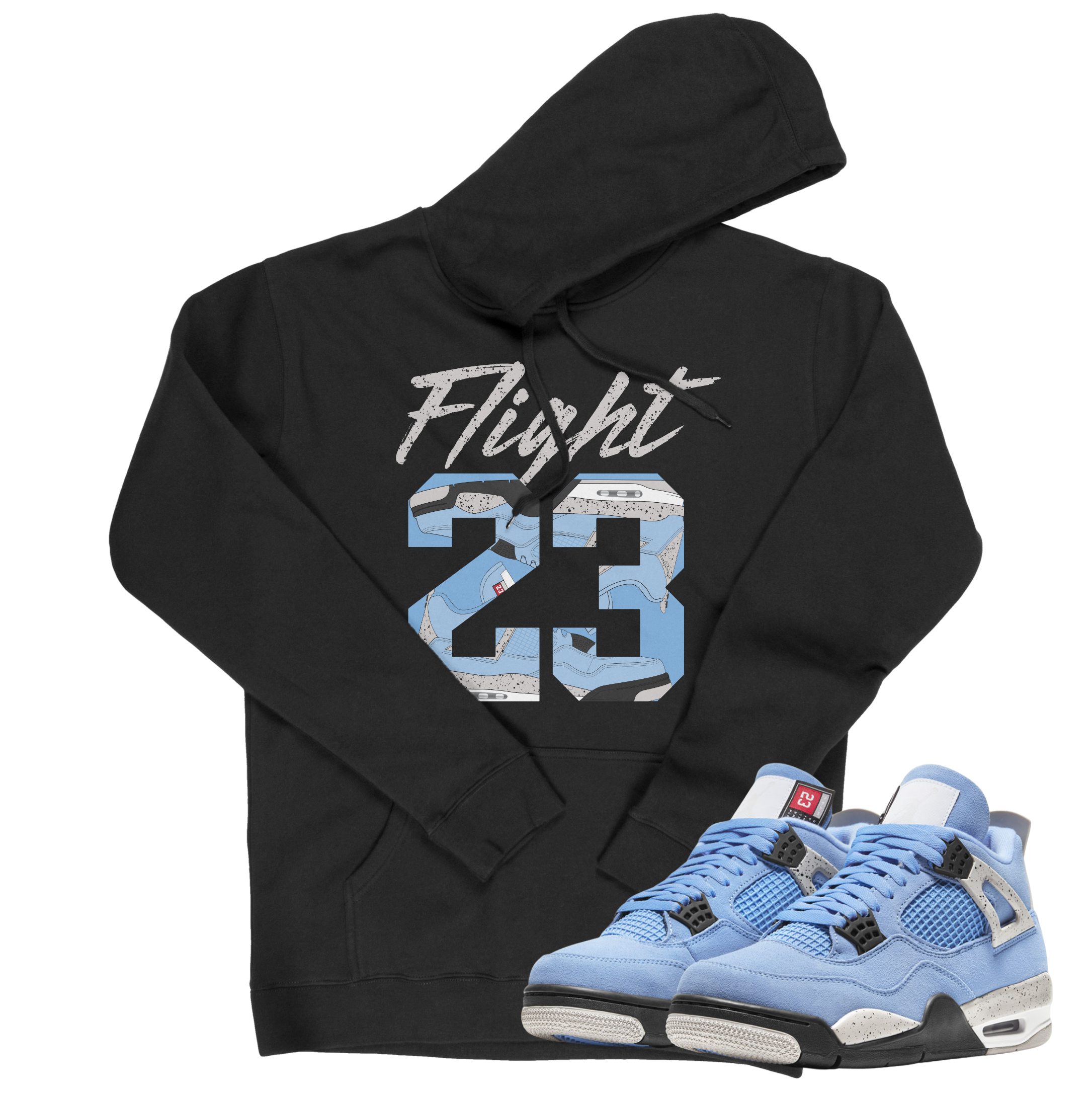 Air Jordan 4 University Blue I Flight 23 Hoodie | Air Jordan 4 | Sneaker Match | Jordan Matching Outfits