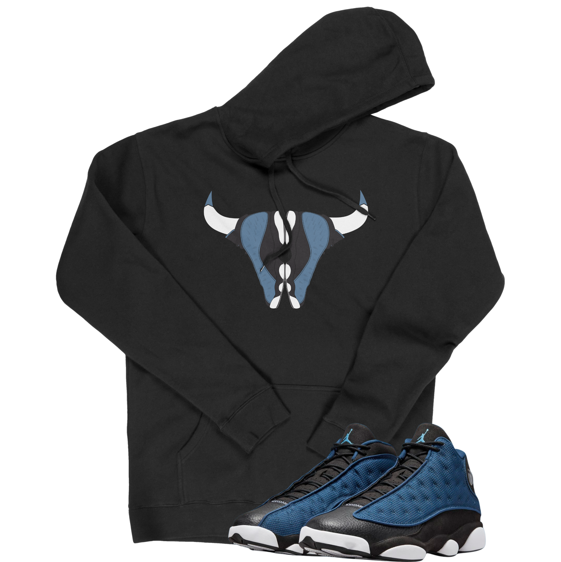 Air Jordan 13 Brave Blue I Bull Hoodie | Air Jordan 13 Brave Blue | Sneaker Match | Jordan Matching Outfits