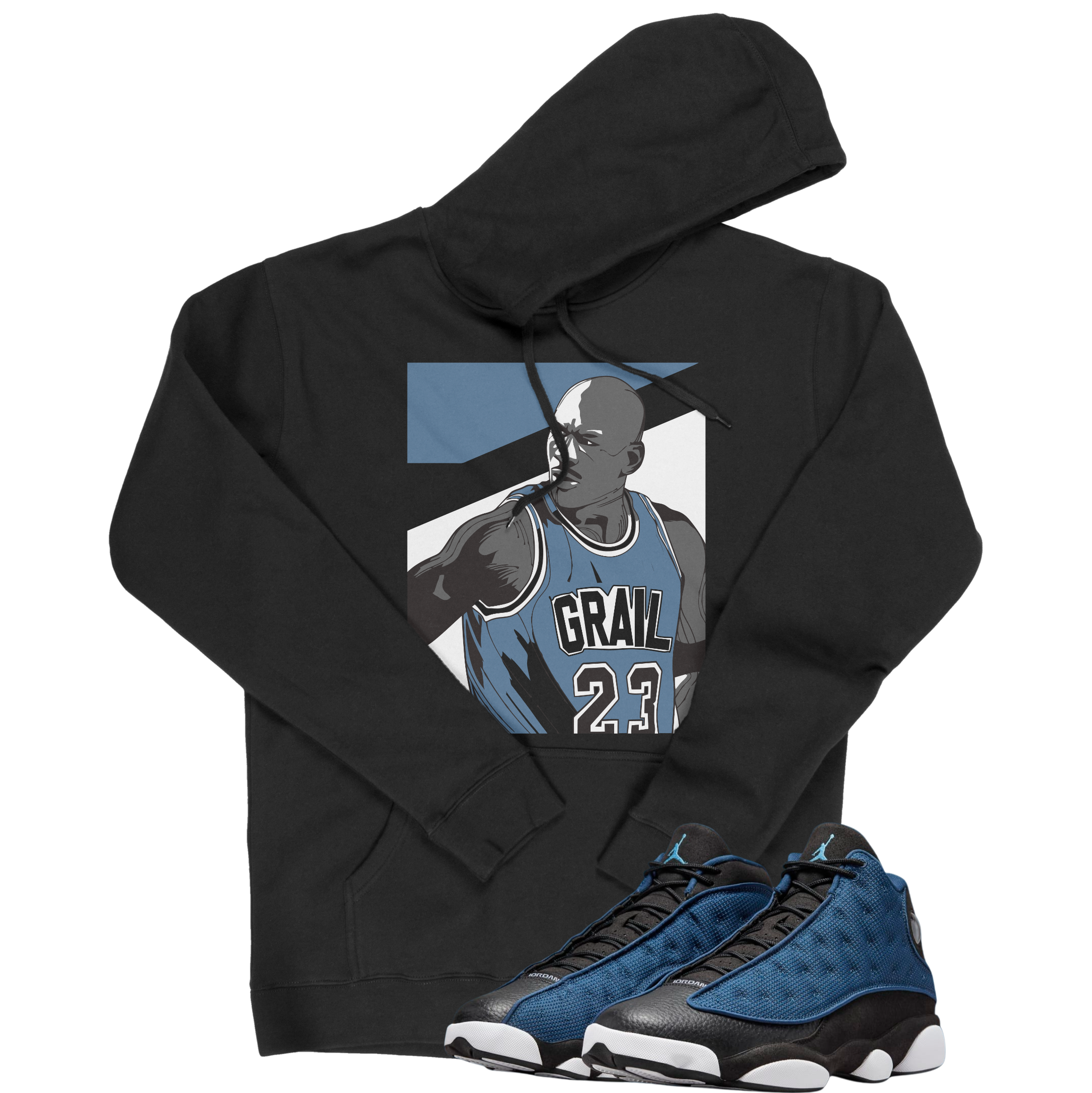 Air Jordan 13 Brave Blue I The Stare Hoodie | Air Jordan 13 Brave Blue | Sneaker Match | Jordan Matching Outfits