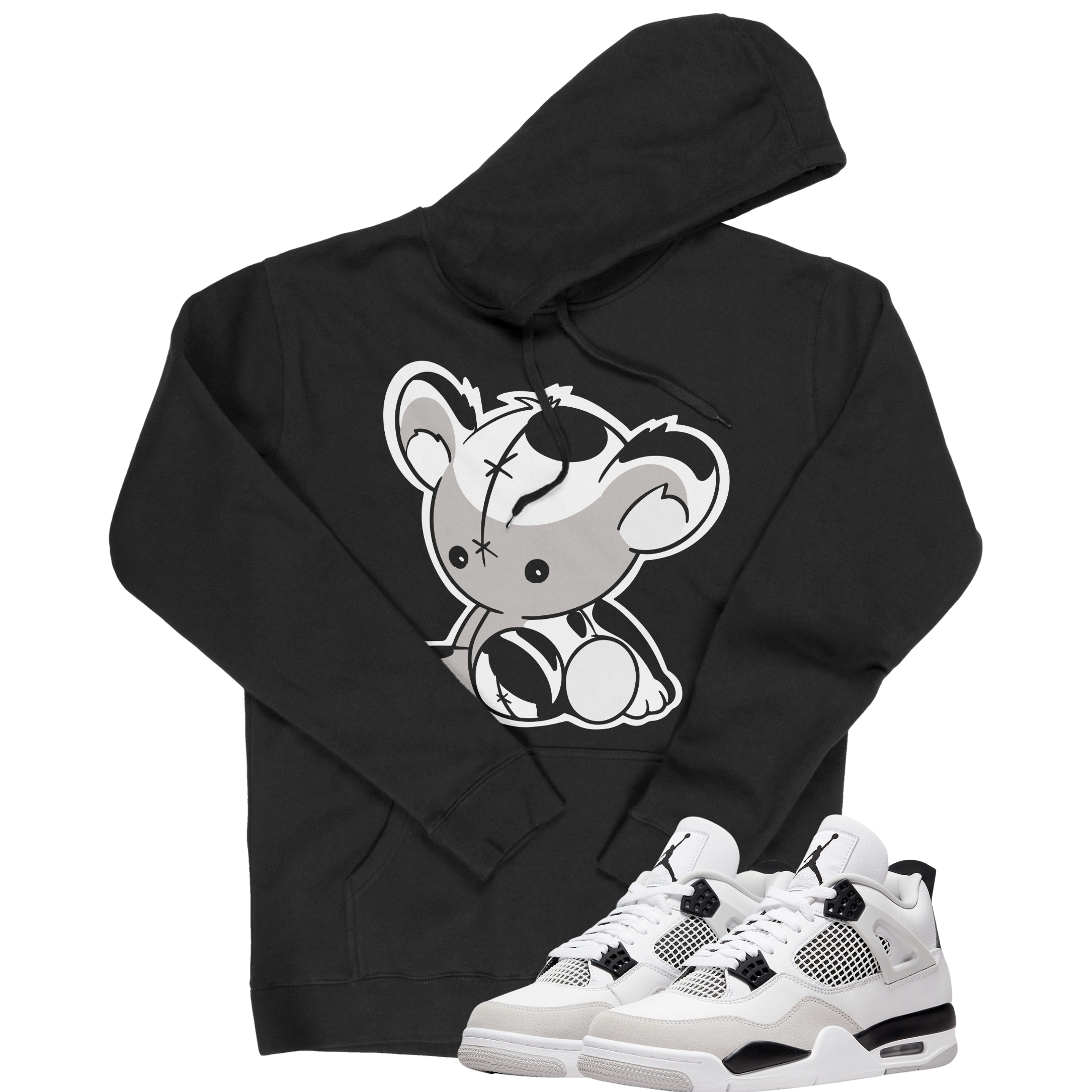 Air Jordan 4 Military Black I Bear Hoodie | Air Jordan 4 Military Black | Sneaker Match | Jordan Matching Outfits