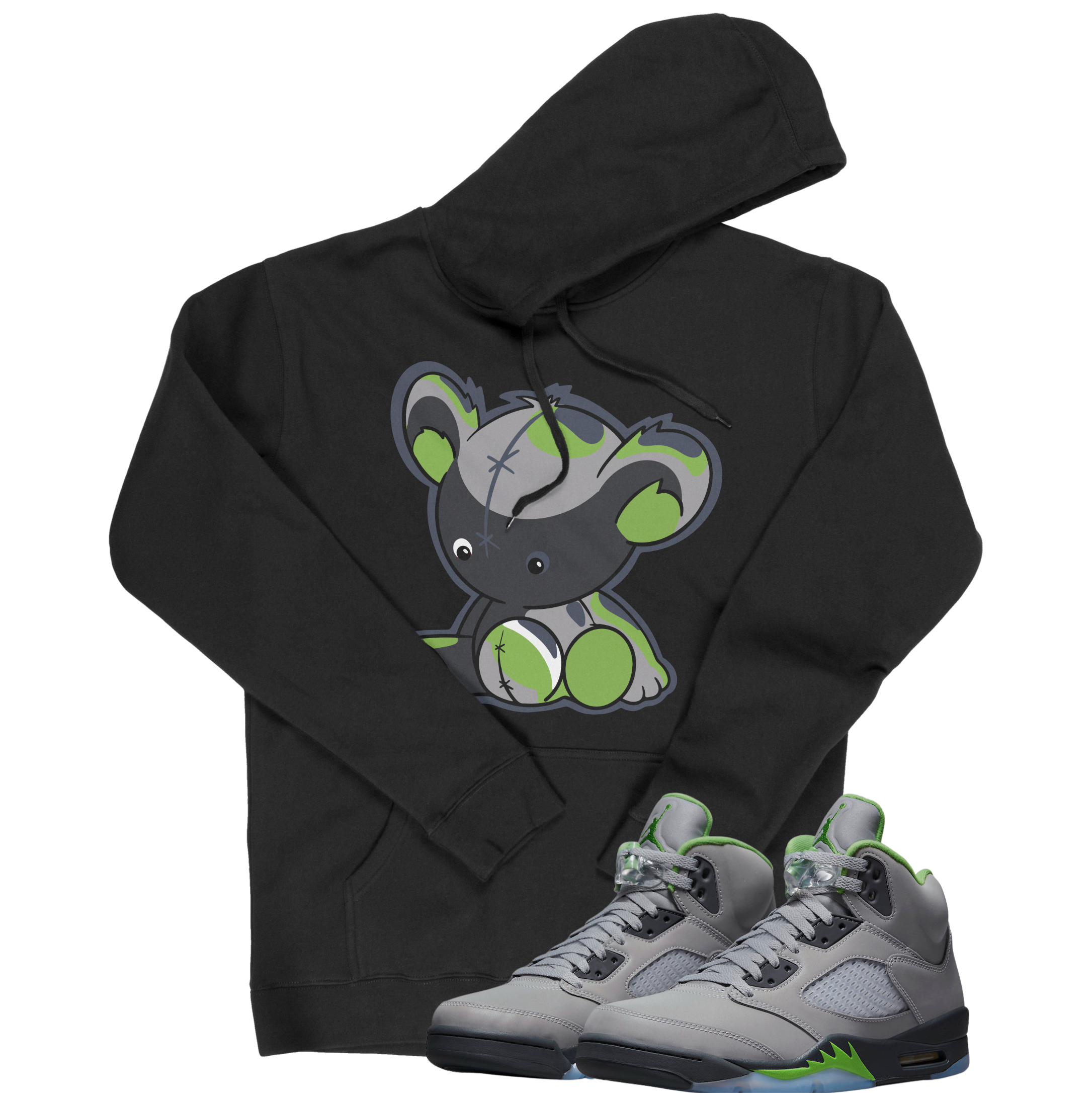 Air Jordan 5 Green Bean I Bear Hoodie | Air Jordan 5 Green Bean | Sneaker Match | Jordan Matching Outfits