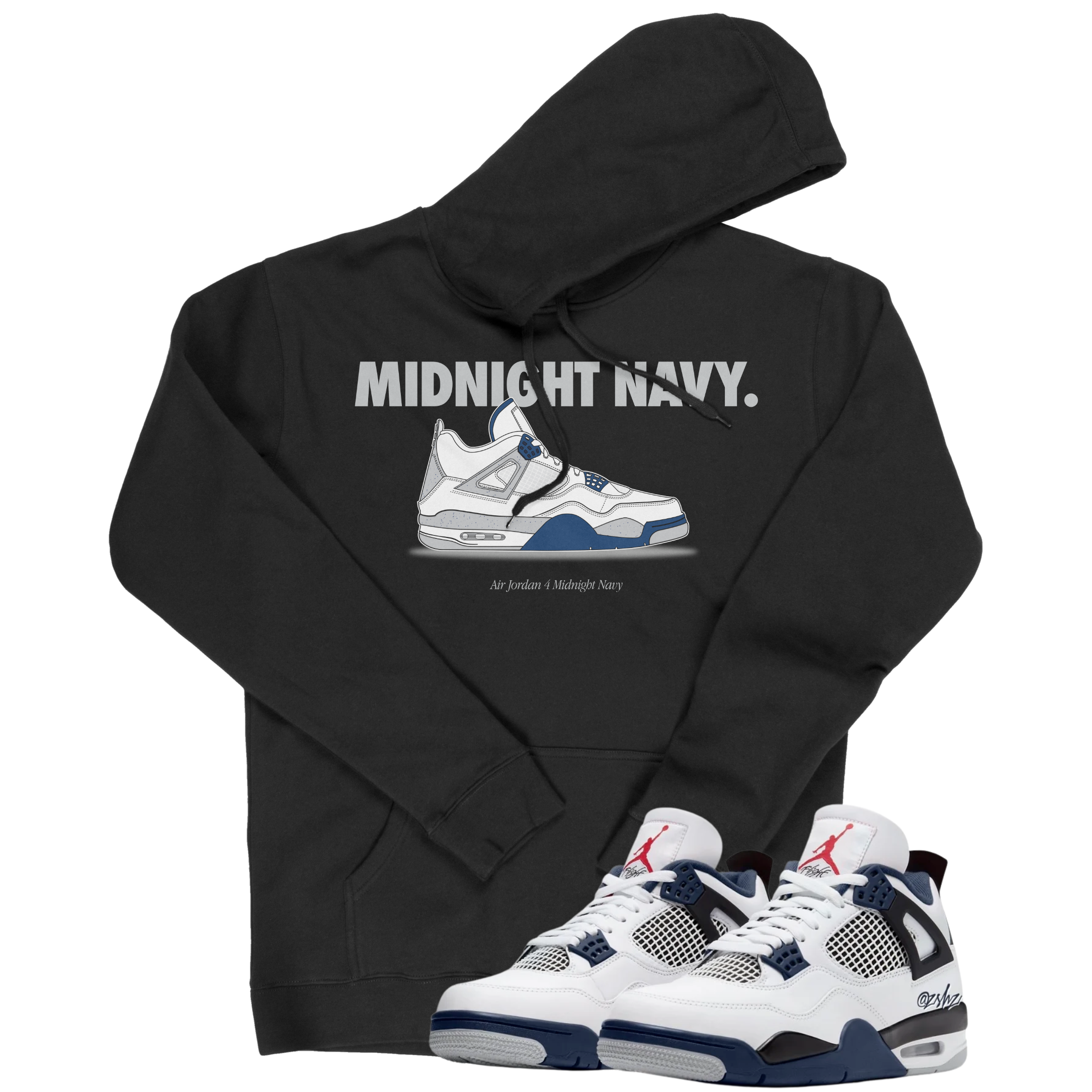 Air Jordan 4 Midnight Navy I Nickname Hoodie | Air Jordan 4 Midnight Navy | Sneaker Match | Jordan Matching Outfits