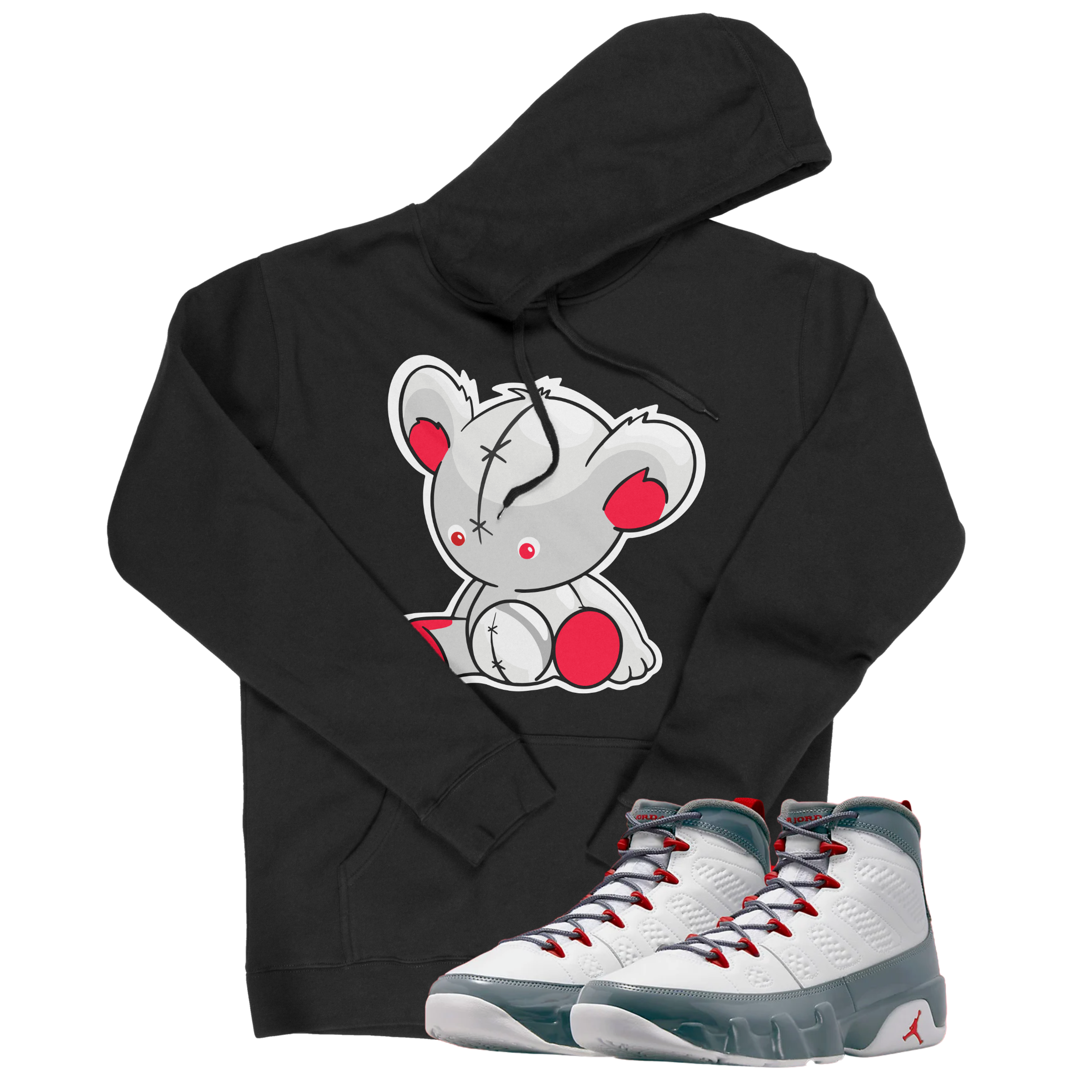 Air Jordan 9 Fire Red I Bear Hoodie | Air Jordan 9 Fire Red | Sneaker Match | Jordan Matching Outfits
