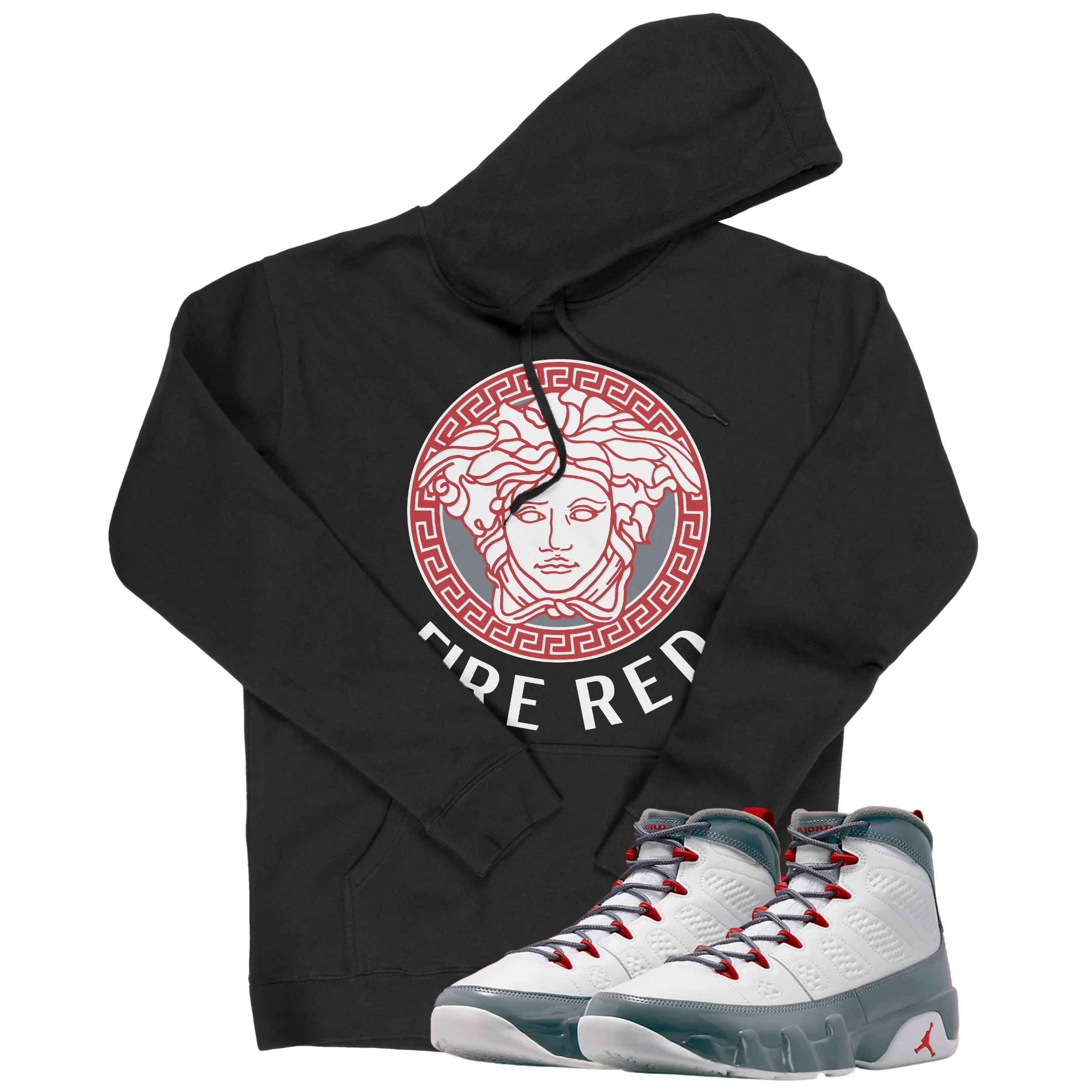 Air Jordan 9 Fire Red I Medusa Hoodie | Air Jordan 9 Fire Red | Sneaker Match | Jordan Matching Outfits