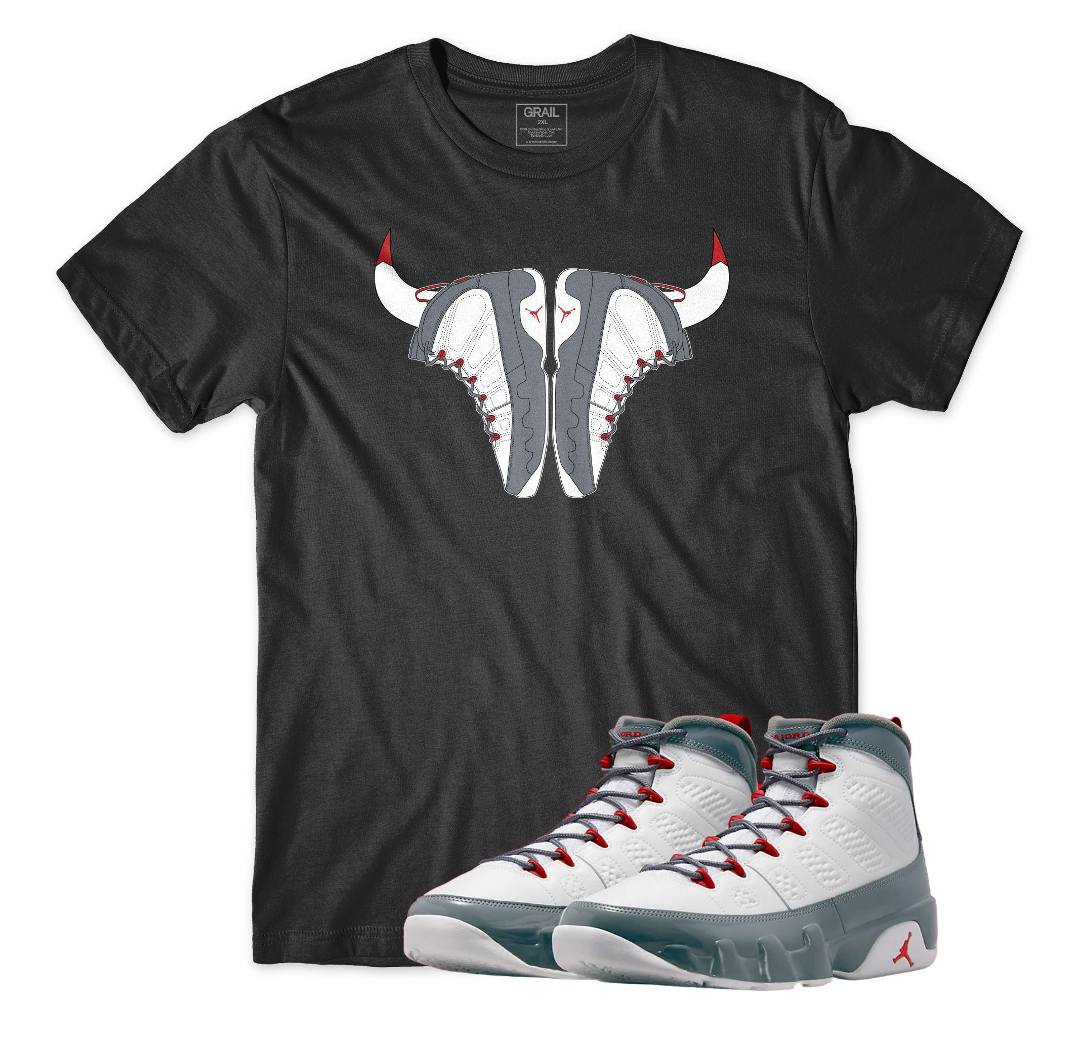 Air Jordan 9 Fire Red I Bull T-Shirt | Air Jordan 9 Fire Red | Sneaker Match | Jordan Matching Outfits