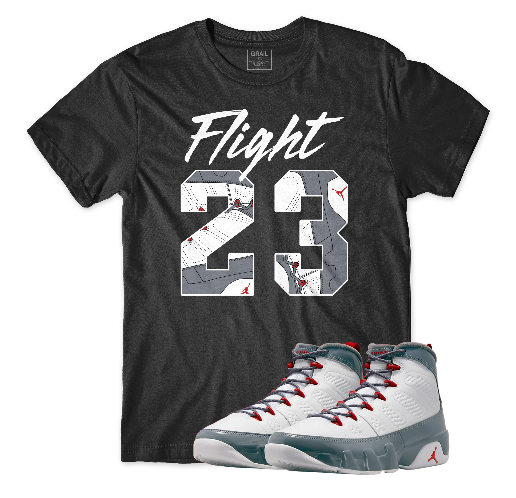 Air Jordan 9 Fire Red I Flight 23 T-Shirt | Air Jordan 9 Fire Red | Sneaker Match | Jordan Matching Outfits