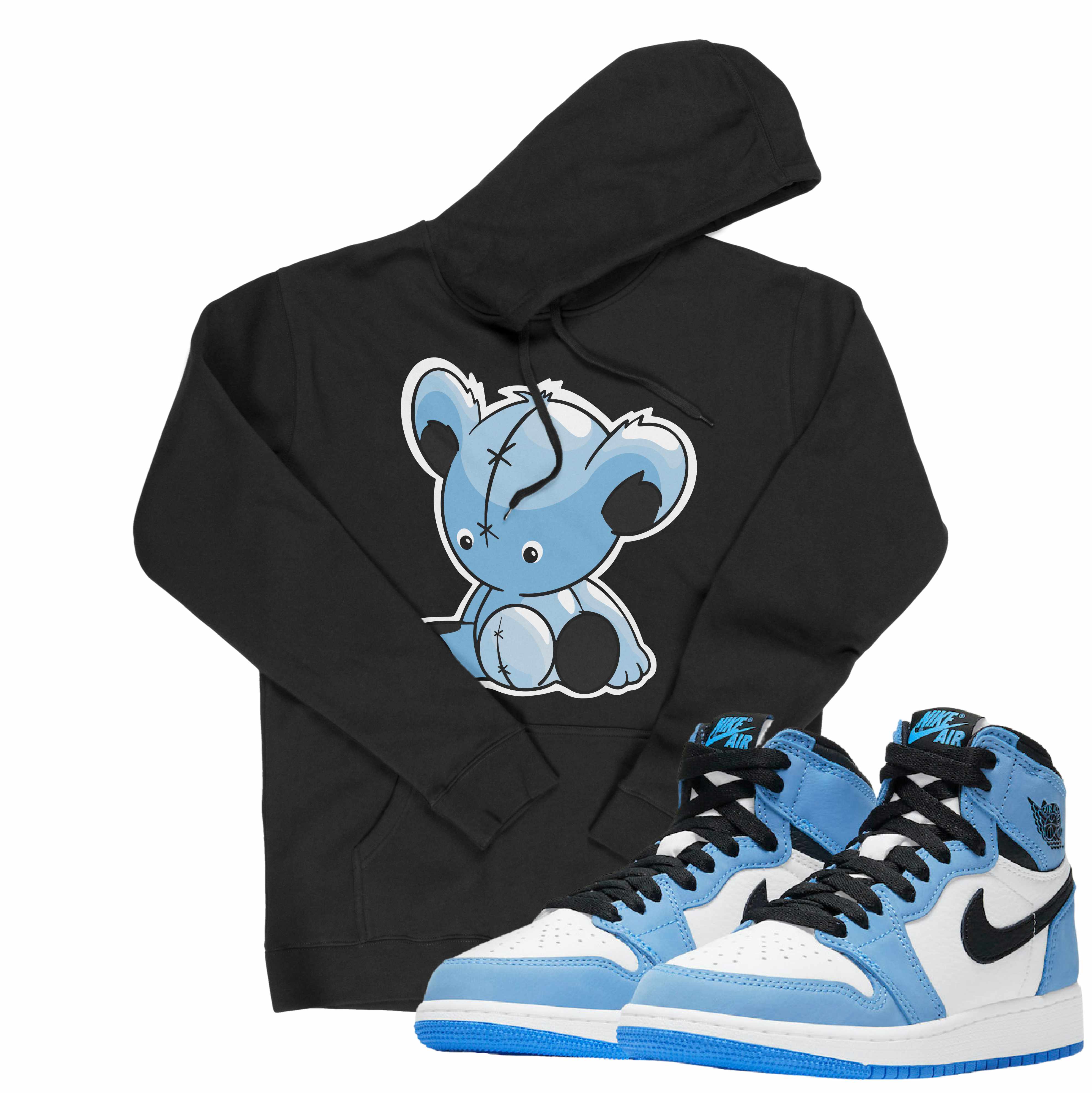 Air Jordan 1 University Blue I Bear Hoodie | Air Jordan 1 | Sneaker Match | Jordan Matching Outfits