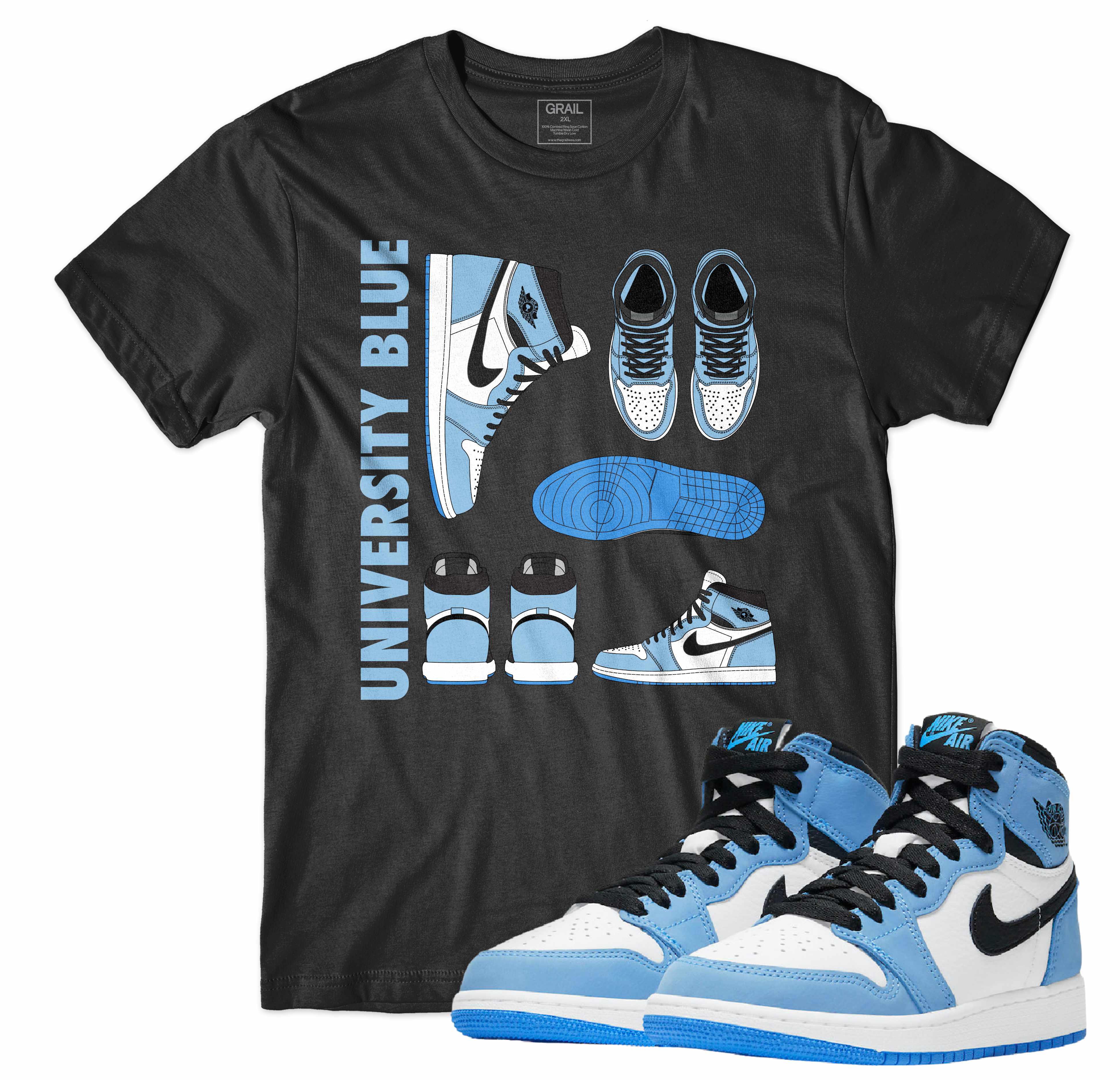 Air Jordan 1 University Blue I Blueprint T-Shirt | Air Jordan 1 | Sneaker Match | Jordan Matching Outfits