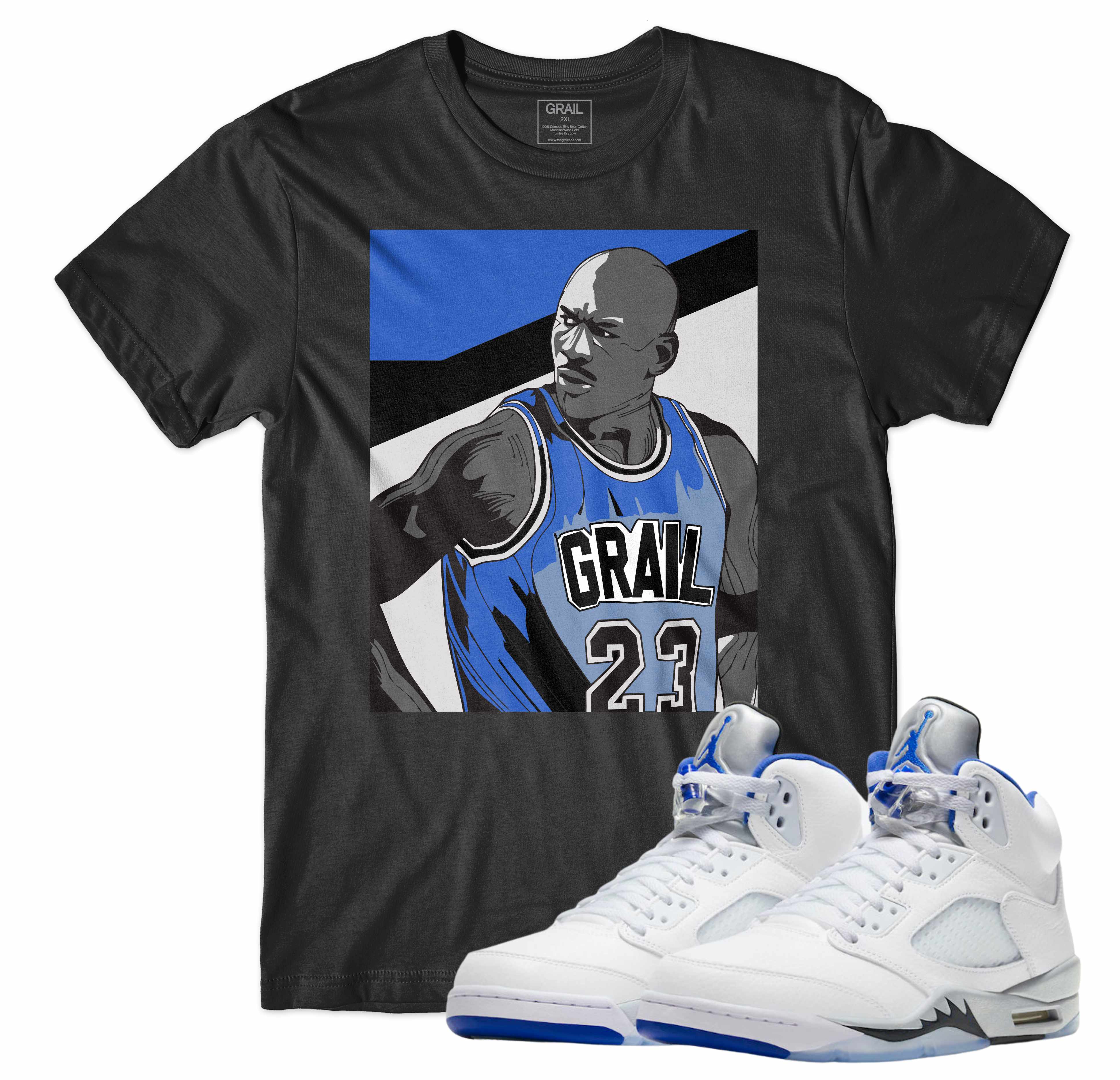 Air Jordan 5 Stealth I The Stare T-Shirt | Air Jordan 5 | Sneaker Match | Jordan Matching Outfits