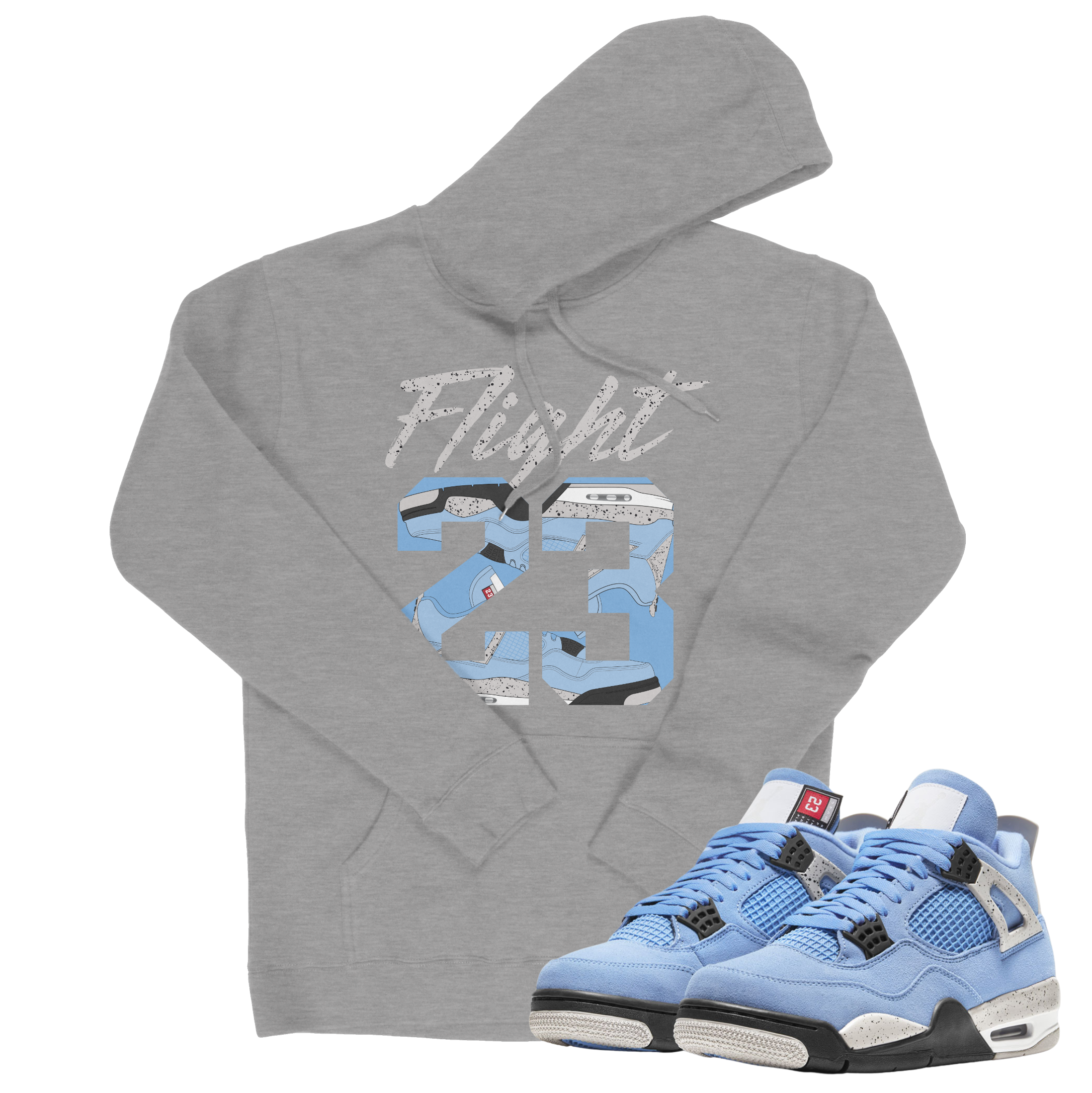 Air Jordan 4 University Blue I Flight 23 Hoodie | Air Jordan 4 | Sneaker Match | Jordan Matching Outfits