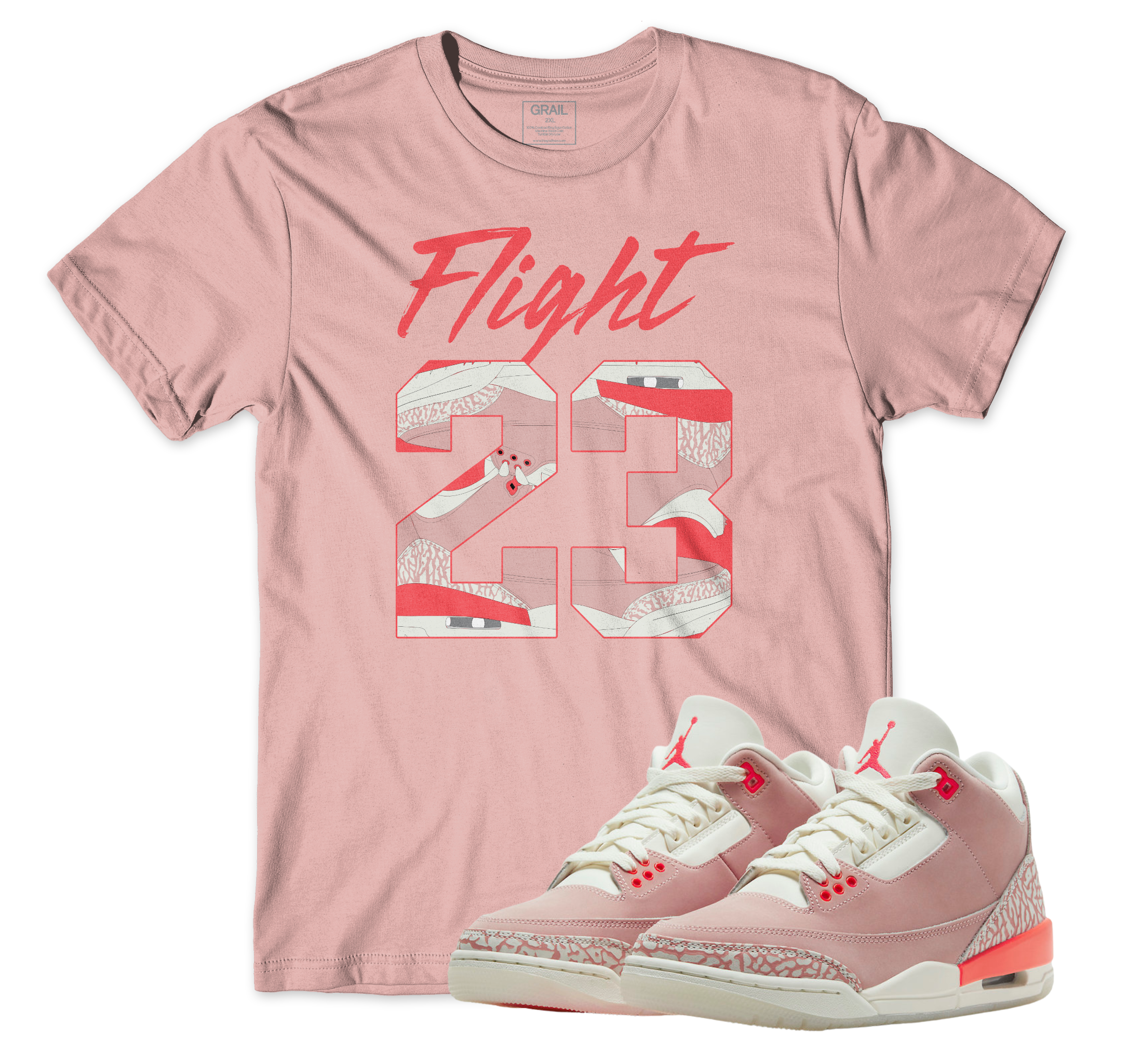 Air jordan 3 Rust Pink I Flight 23 Tee | Air Jordan 3 | Sneaker Match | Jordan Matching Outfits