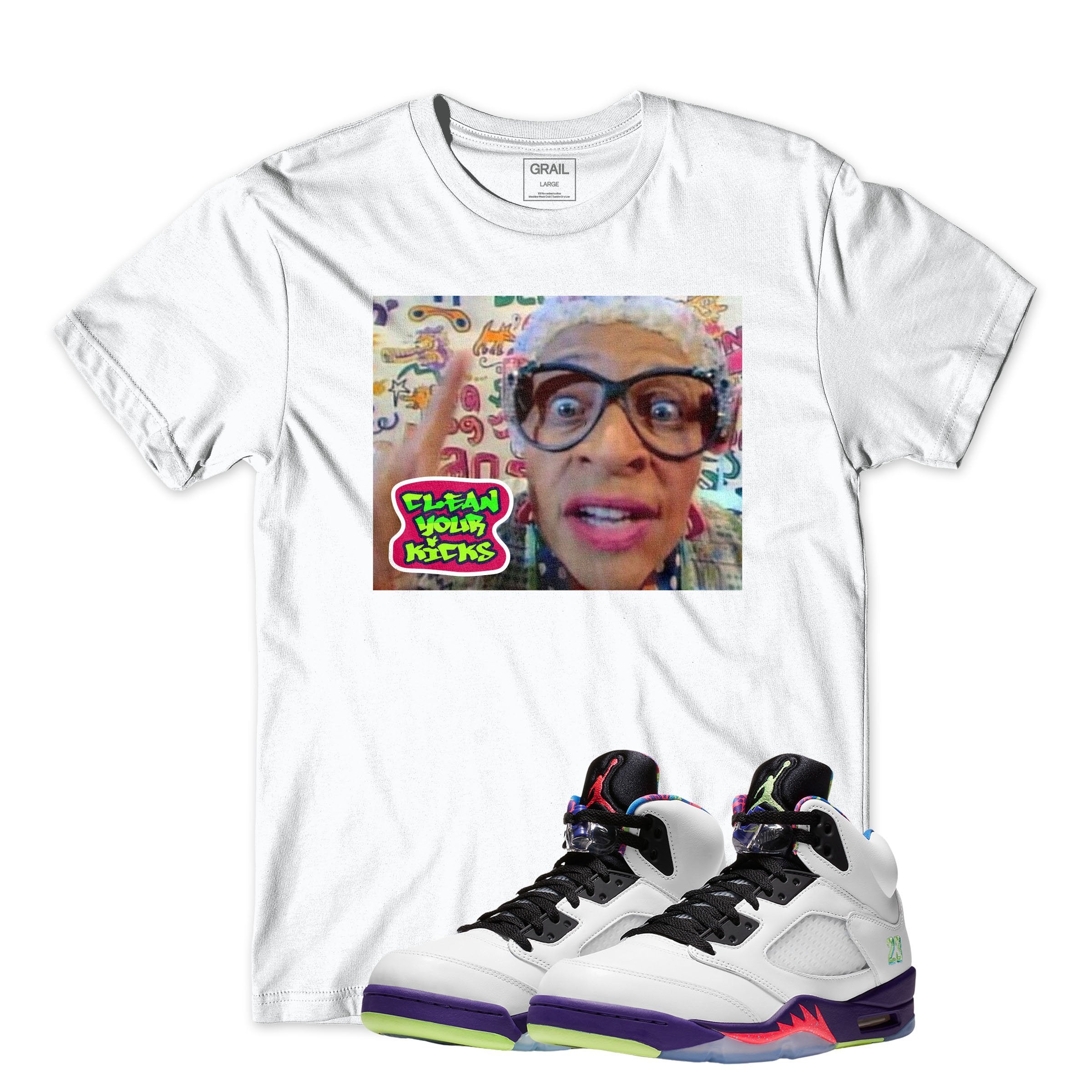 Air Jordan 5 Alt Bel Air | Clean Your Kicks Tee | Air Jordan 5 | Sneaker Match | Jordan Matching Outfits