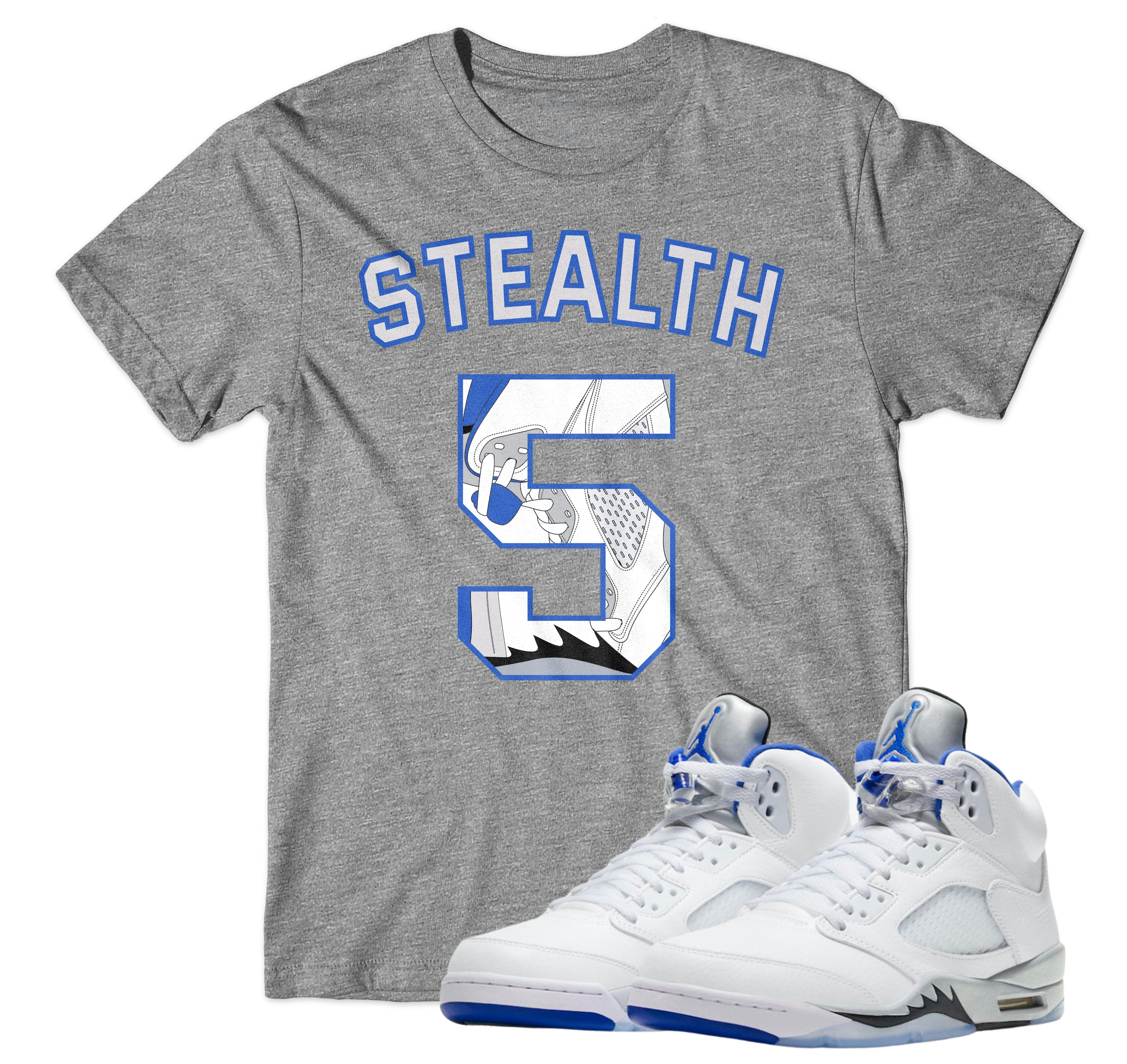 Air Jordan 5 Stealth I 5 T-Shirt | Air Jordan 5 | Sneaker Match | Jordan Matching Outfits