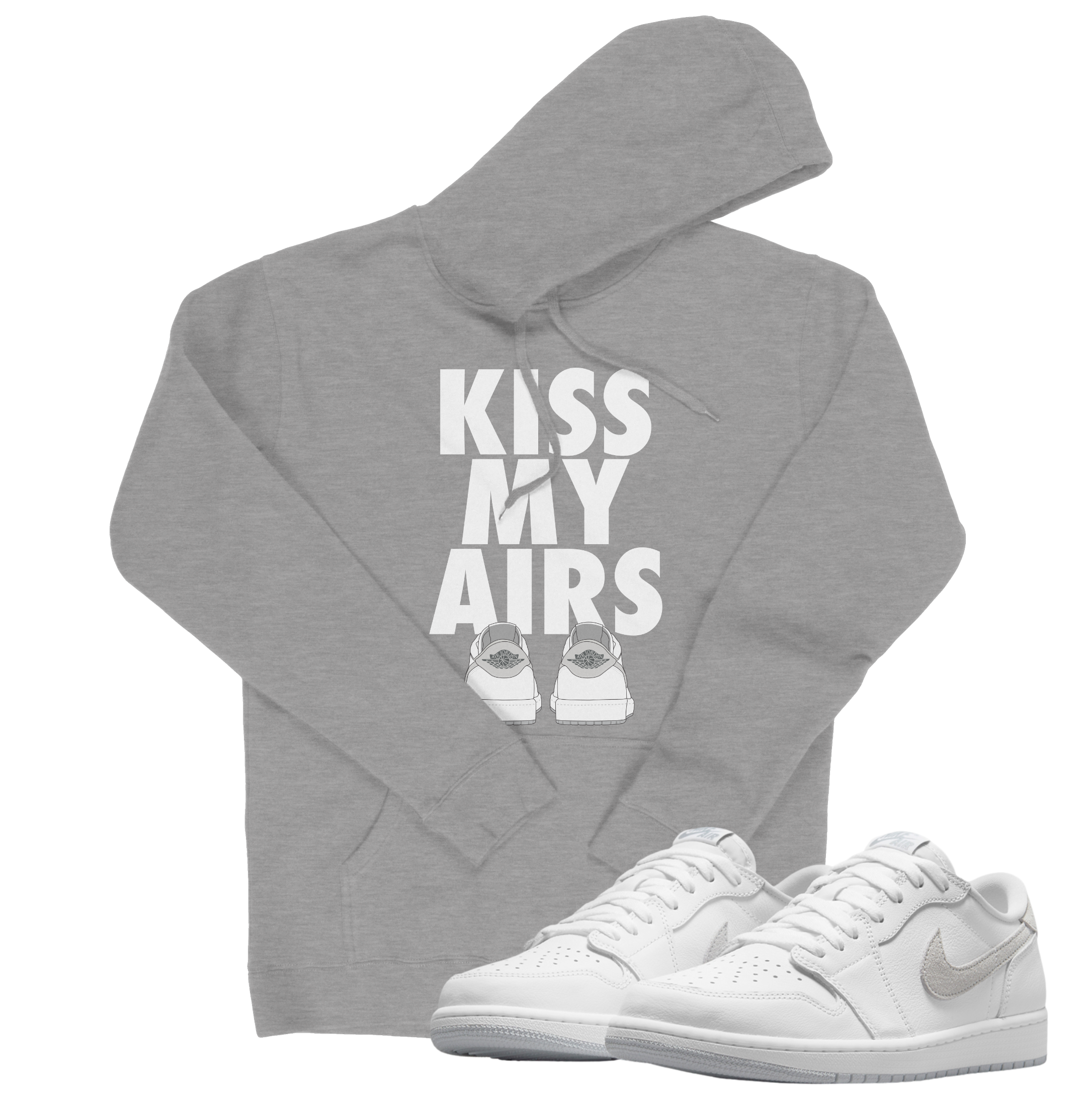 Air Jordan 1 Low Neutral Grey I Kiss My Airs Hoodie | Air Jordan 1 | Sneaker Match | Jordan Matching Outfits