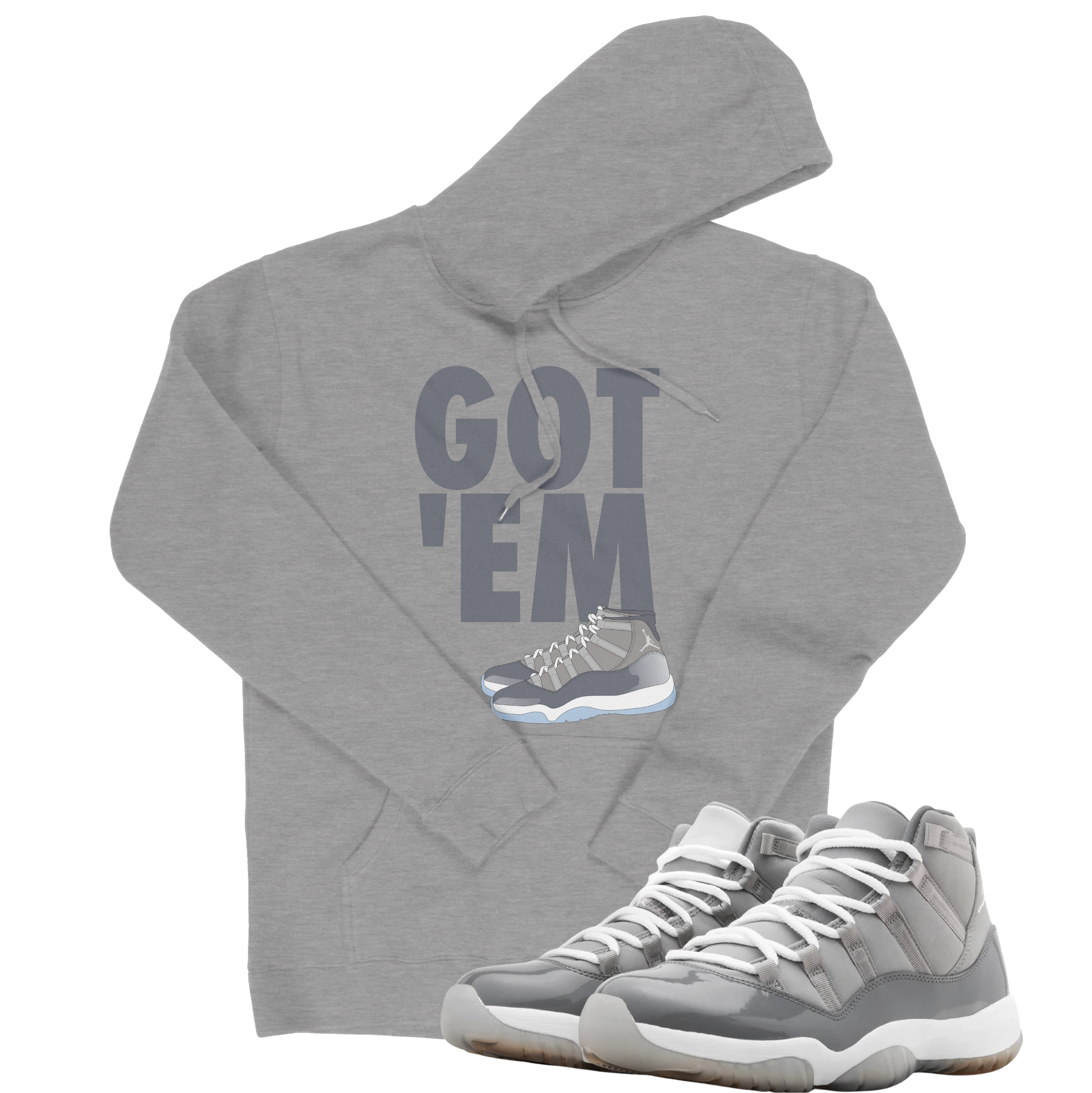 Air Jordan 11 Cool Grey I Got Em Hoodie | Air Jordan 11 Cool Grey | Sneaker Match | Jordan Matching Outfits