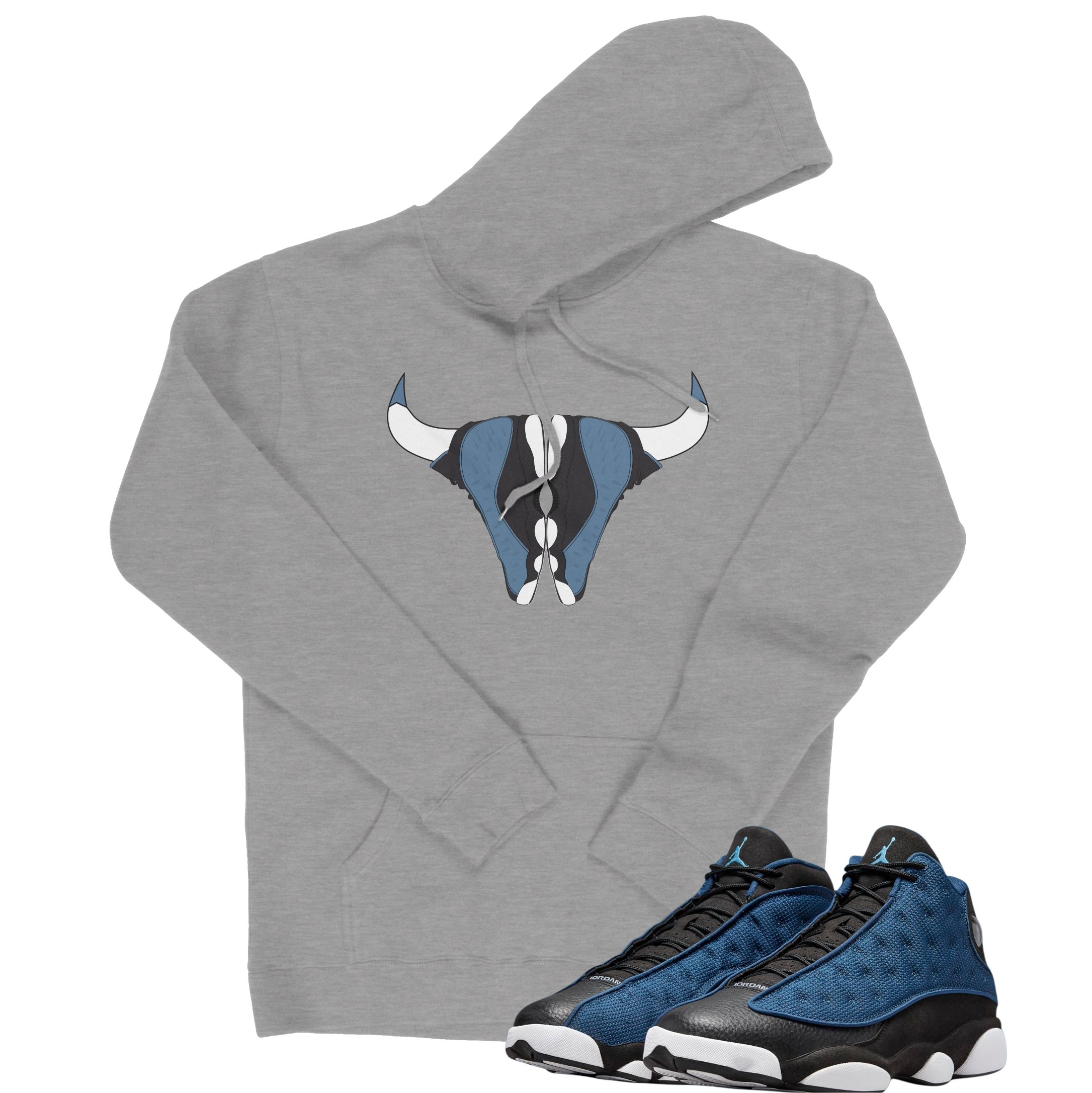 Air Jordan 13 Brave Blue I Bull Hoodie | Air Jordan 13 Brave Blue | Sneaker Match | Jordan Matching Outfits