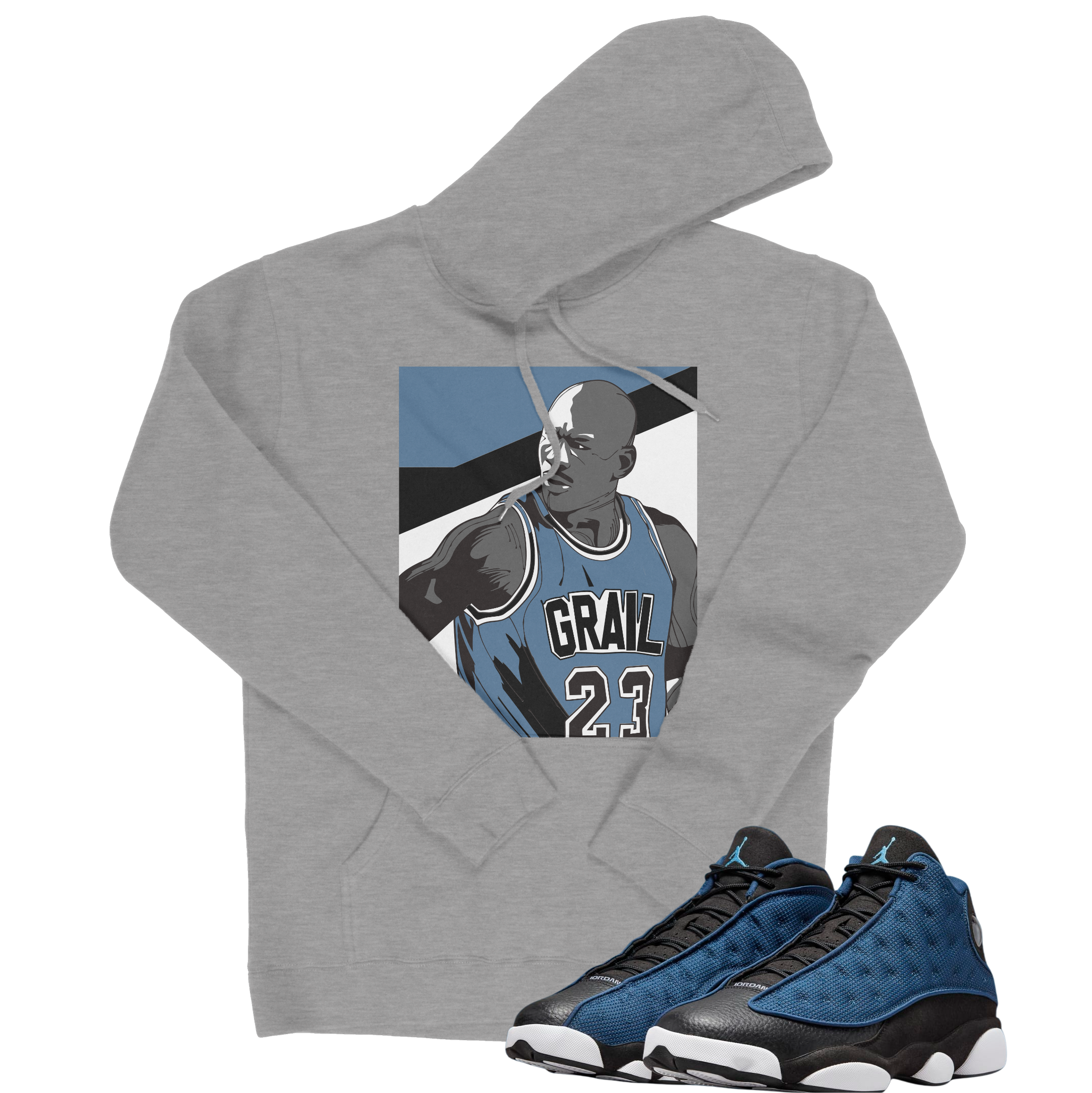 Air Jordan 13 Brave Blue I The Stare Hoodie | Air Jordan 13 Brave Blue | Sneaker Match | Jordan Matching Outfits