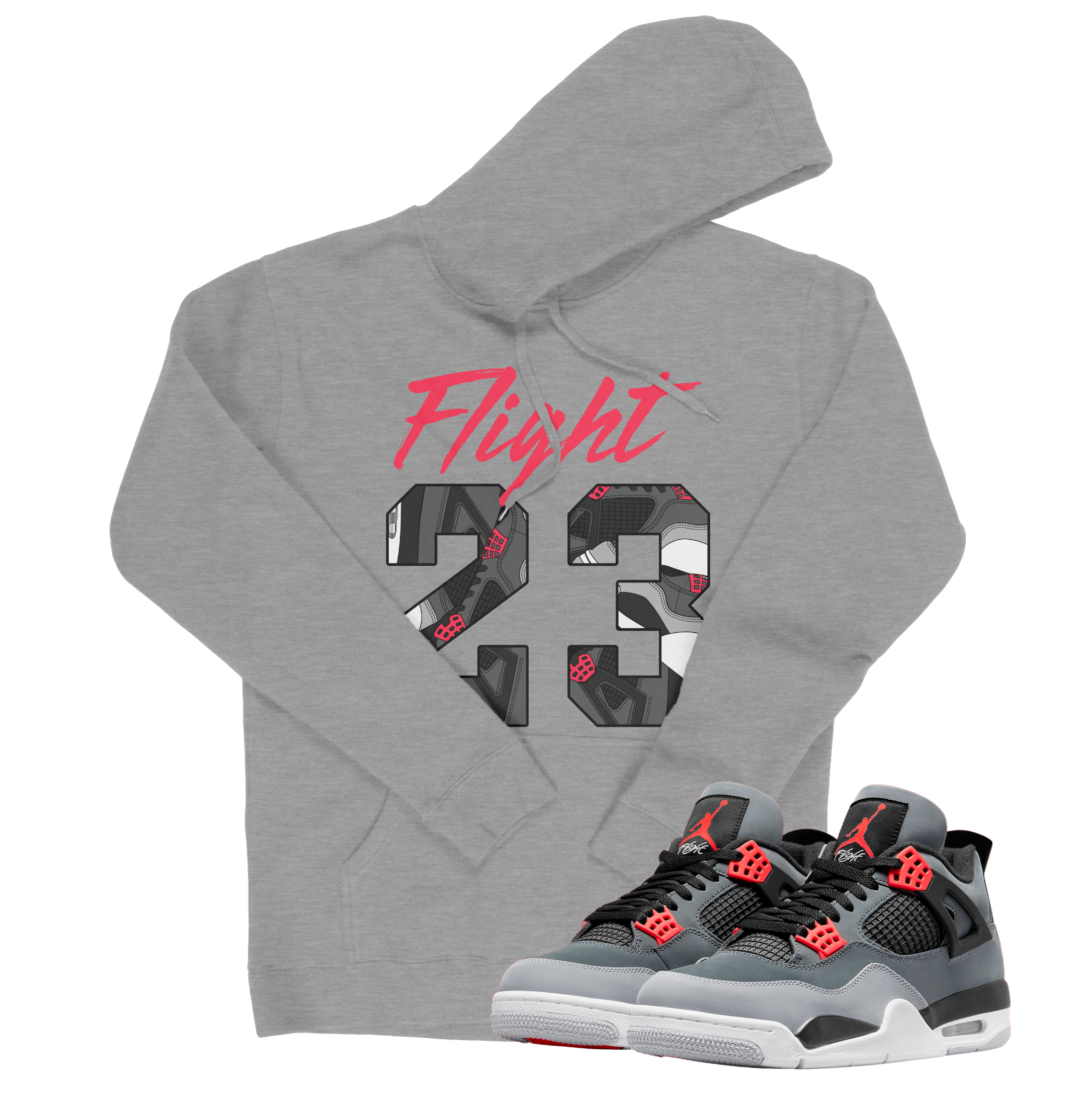 Air Jordan 4 Infrared I Flight 23 Hoodie | Air Jordan 4 Infrared | Sneaker Match | Jordan Matching Outfits