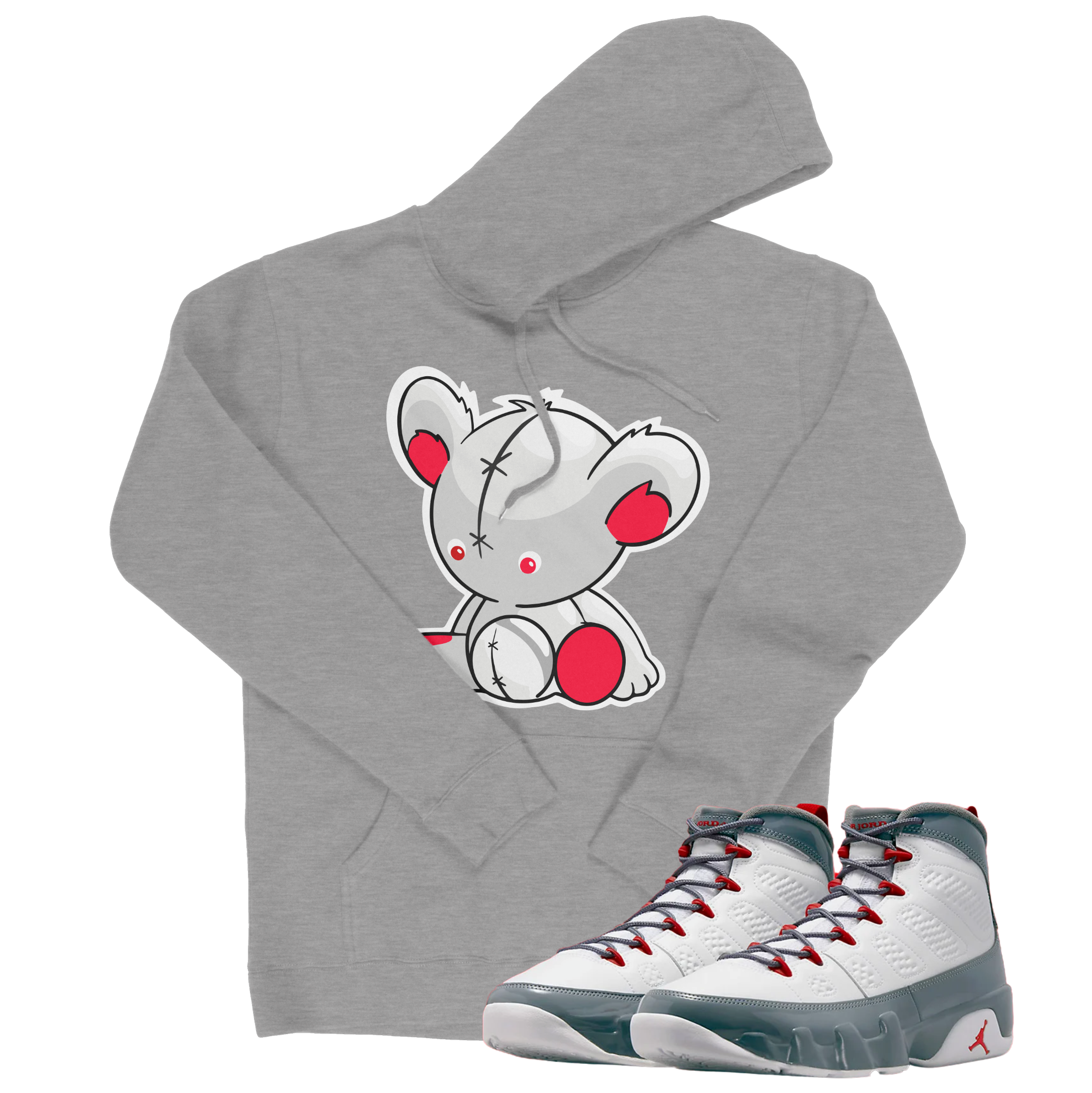 Air Jordan 9 Fire Red I Bear Hoodie | Air Jordan 9 Fire Red | Sneaker Match | Jordan Matching Outfits
