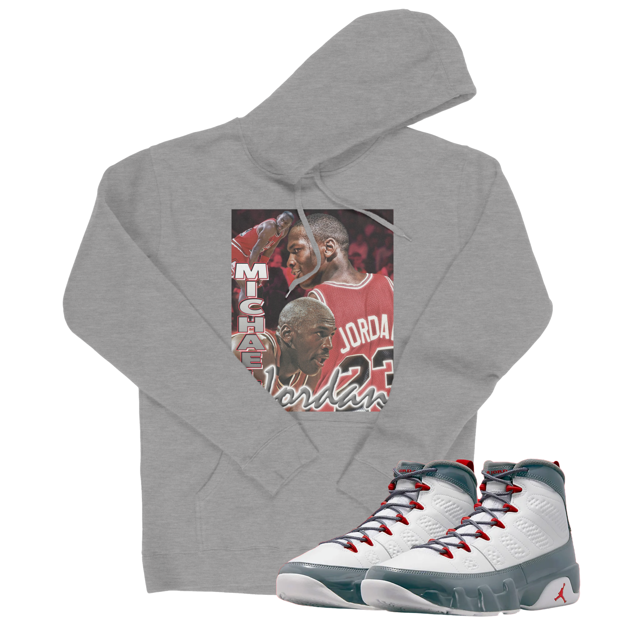 Air Jordan 9 Fire Red I MJ Tribute Hoodie | Air Jordan 9 Fire Red | Sneaker Match | Jordan Matching Outfits