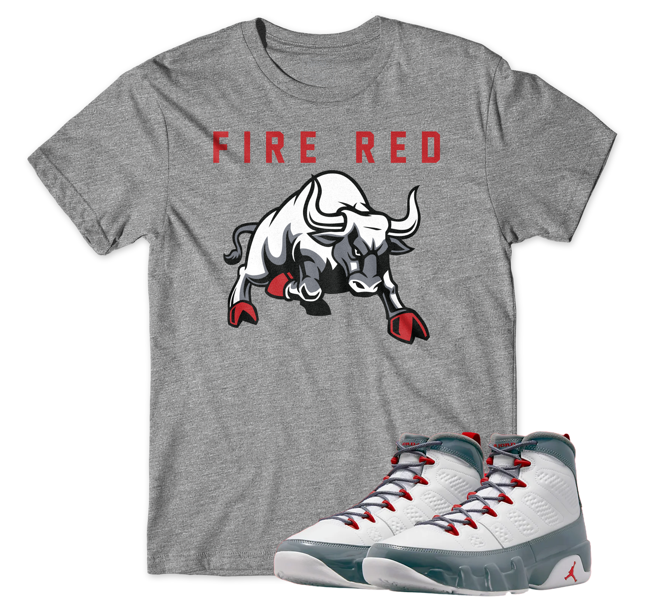 Air Jordan 9 Fire Red I Raging Bull T-Shirt | Air Jordan 9 Fire Red | Sneaker Match | Jordan Matching Outfits