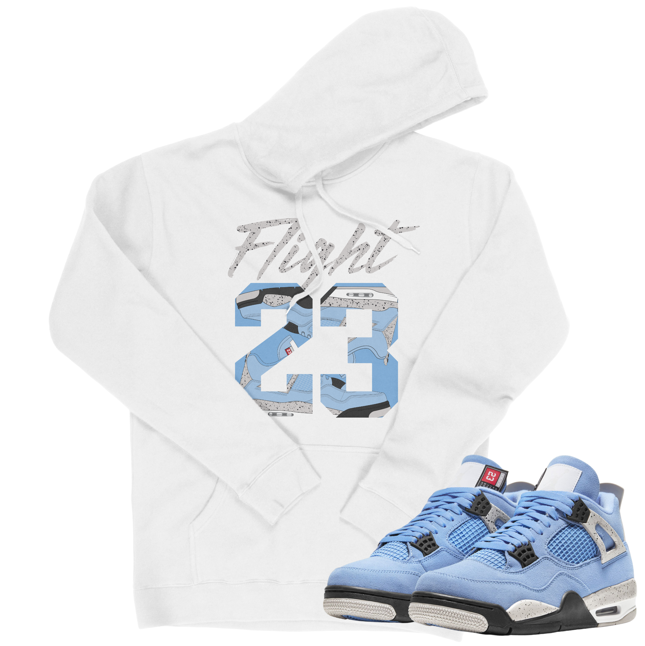 Air Jordan 4 University Blue I Flight 23 Hoodie | Air Jordan 4 | Sneaker Match | Jordan Matching Outfits