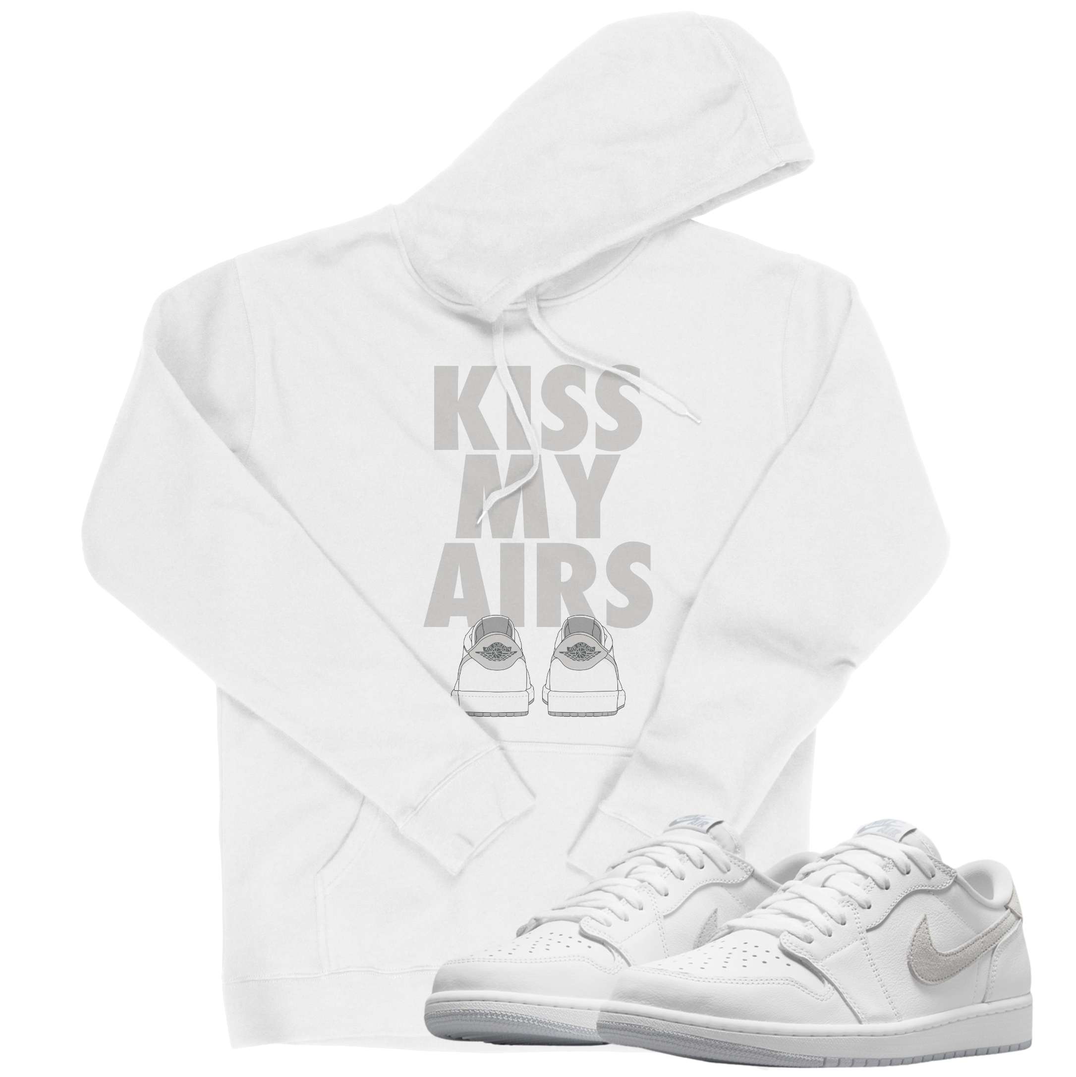 Air Jordan 1 Low Neutral Grey I Kiss My Airs Hoodie | Air Jordan 1 | Sneaker Match | Jordan Matching Outfits