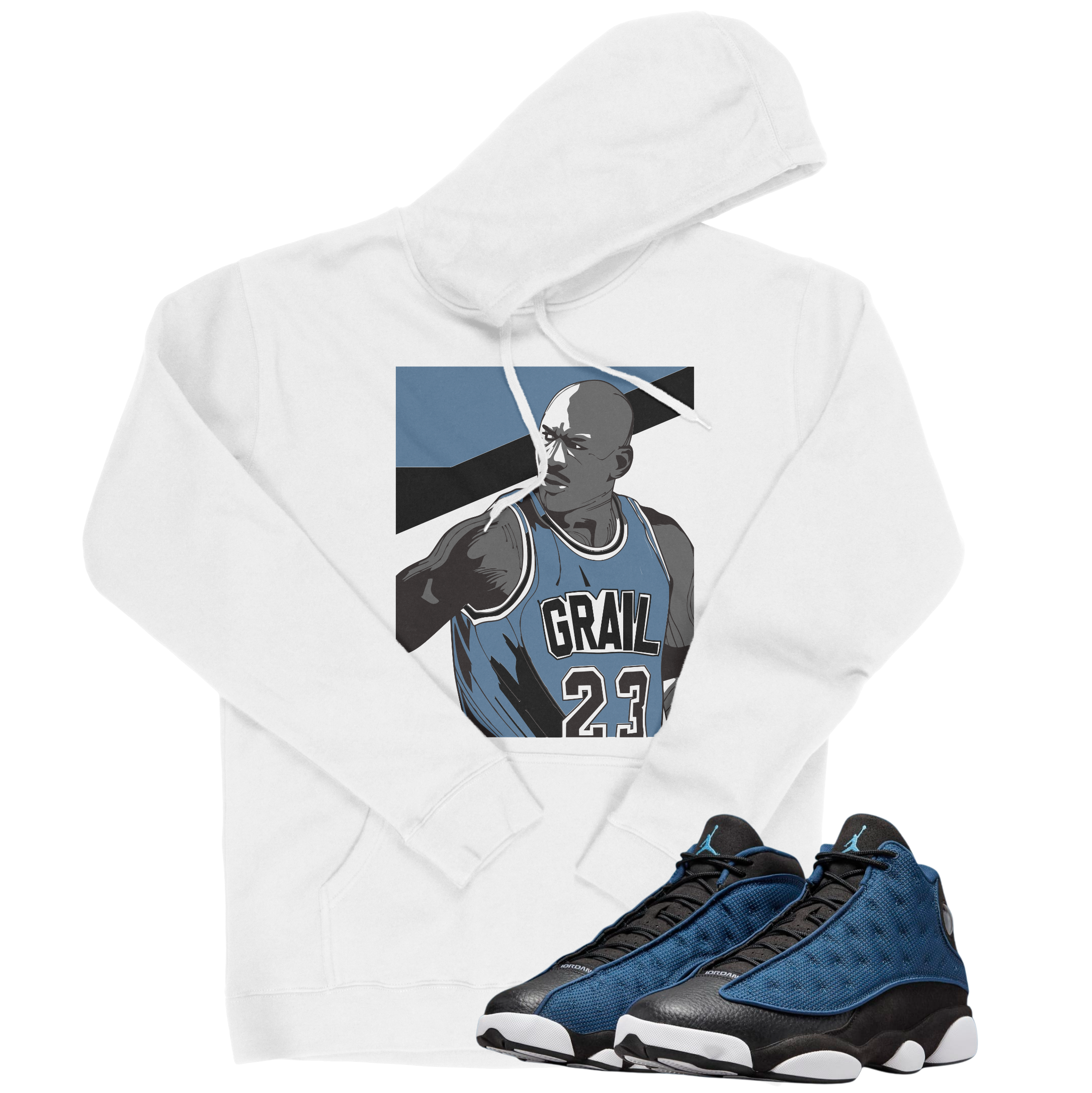 Air Jordan 13 Brave Blue I The Stare Hoodie | Air Jordan 13 Brave Blue | Sneaker Match | Jordan Matching Outfits
