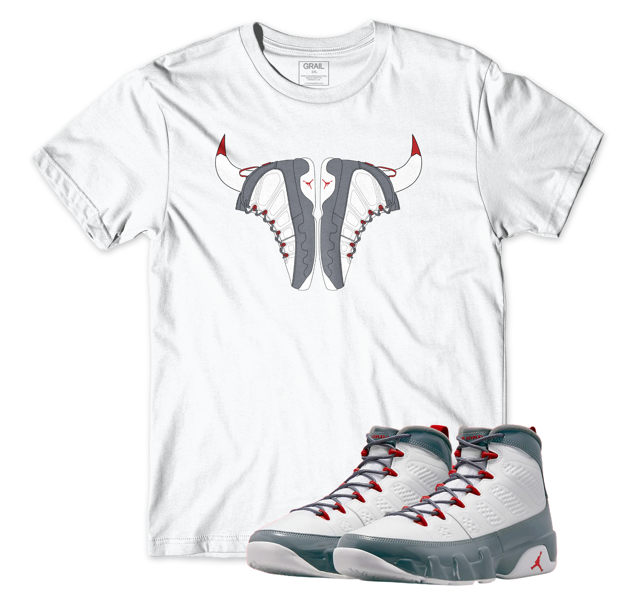 Air Jordan 9 Fire Red I Bull T-Shirt | Air Jordan 9 Fire Red | Sneaker Match | Jordan Matching Outfits