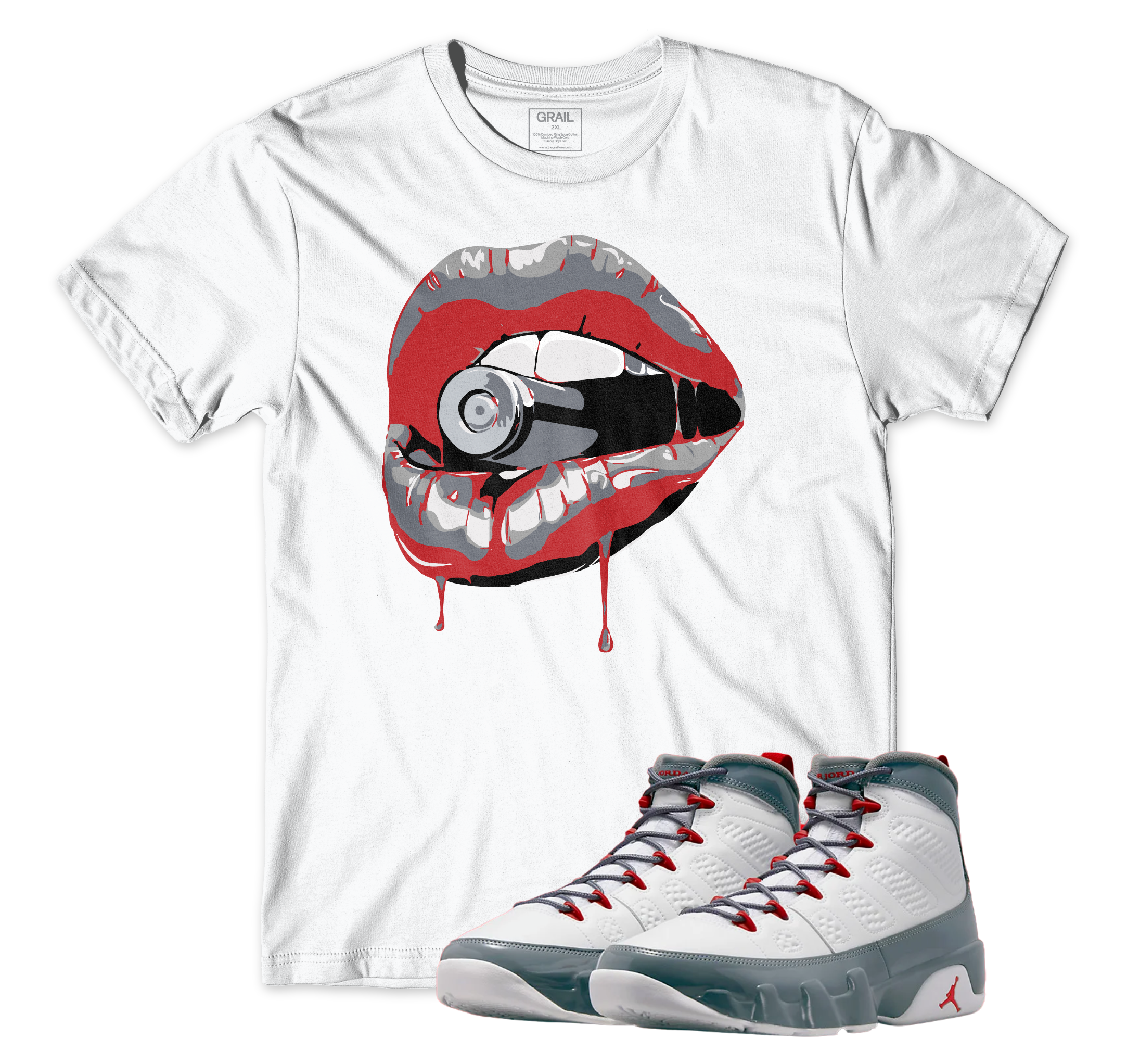 Air Jordan 9 Fire Red I Drip Lips T-Shirt | Air Jordan 9 Fire Red | Sneaker Match | Jordan Matching Outfits
