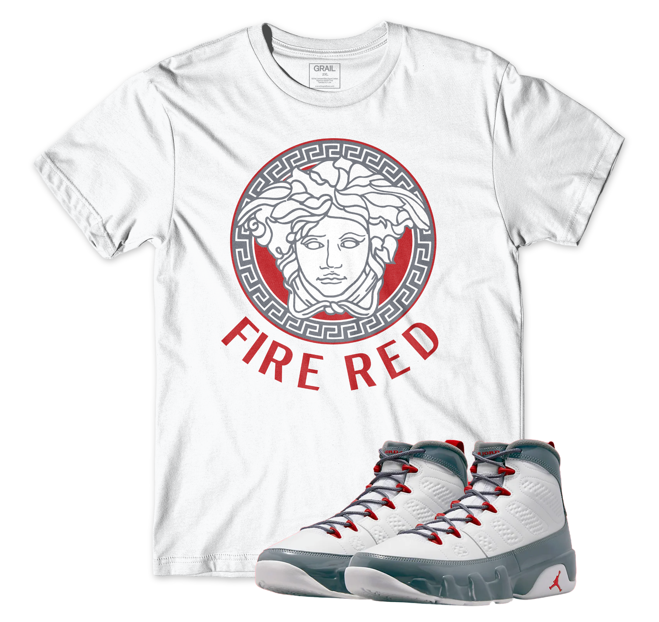 Air Jordan 9 Fire Red I Medusa T-Shirt | Air Jordan 9 Fire Red | Sneaker Match | Jordan Matching Outfits