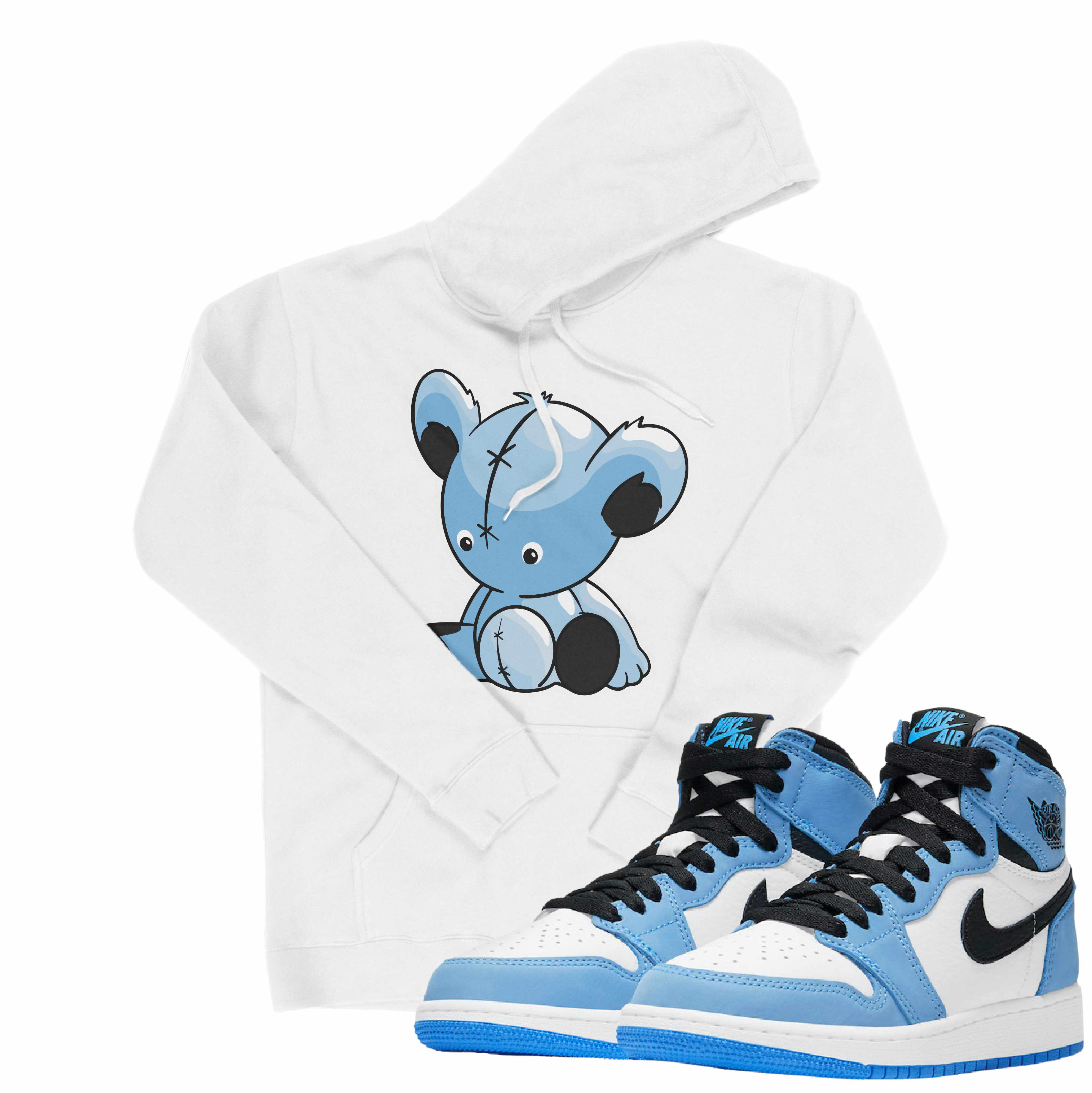 Air Jordan 1 University Blue I Bear Hoodie | Air Jordan 1 | Sneaker Match | Jordan Matching Outfits