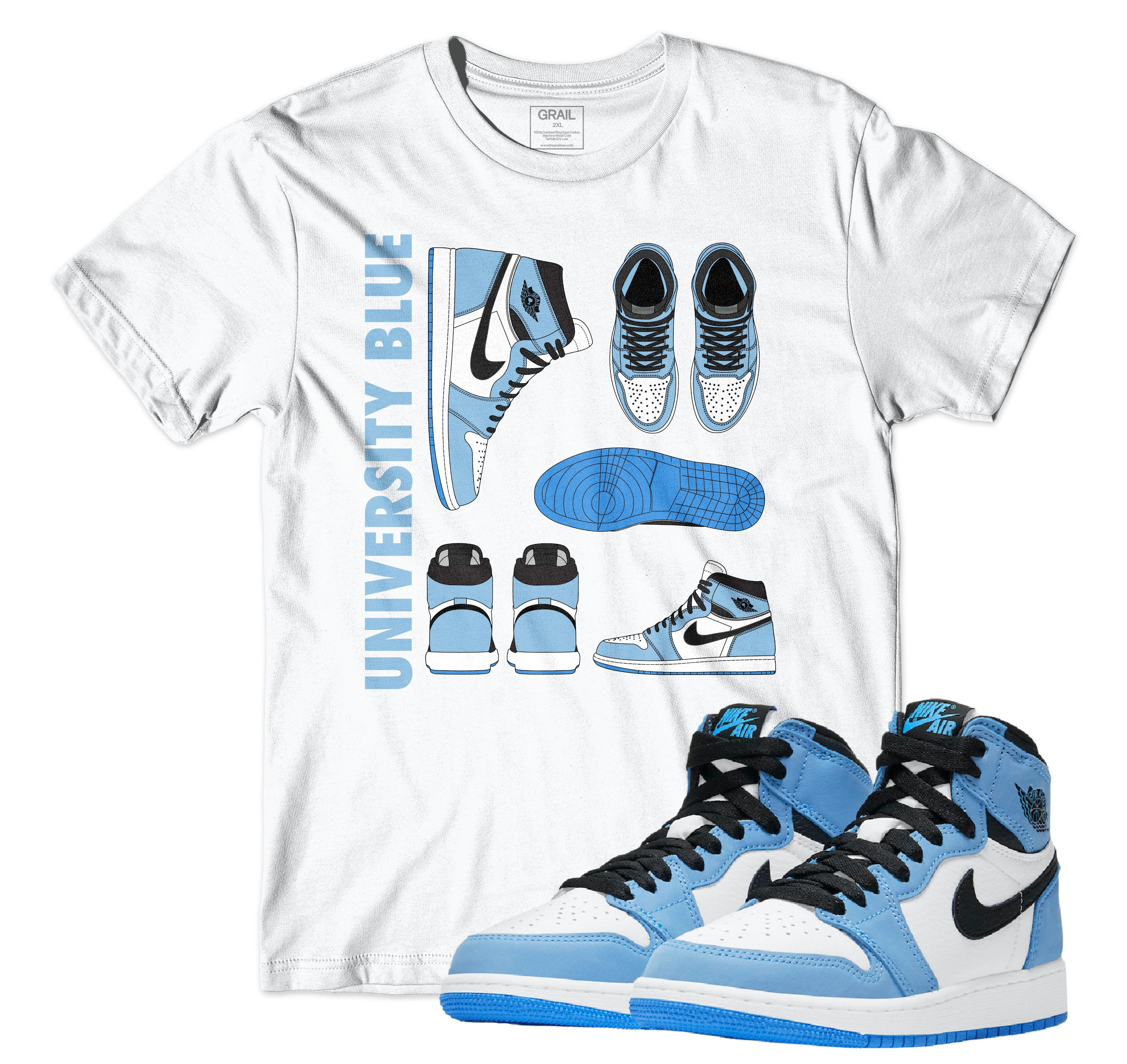 Air Jordan 1 University Blue I Blueprint T-Shirt | Air Jordan 1 | Sneaker Match | Jordan Matching Outfits